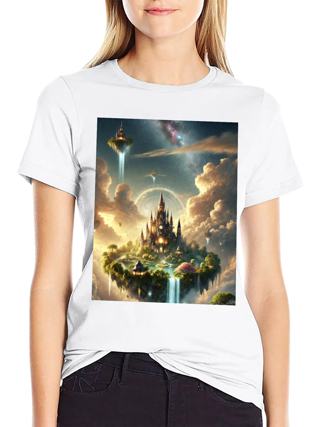 Black Fantasy Island Graphic Tee - Black Cotton Shirt view 9