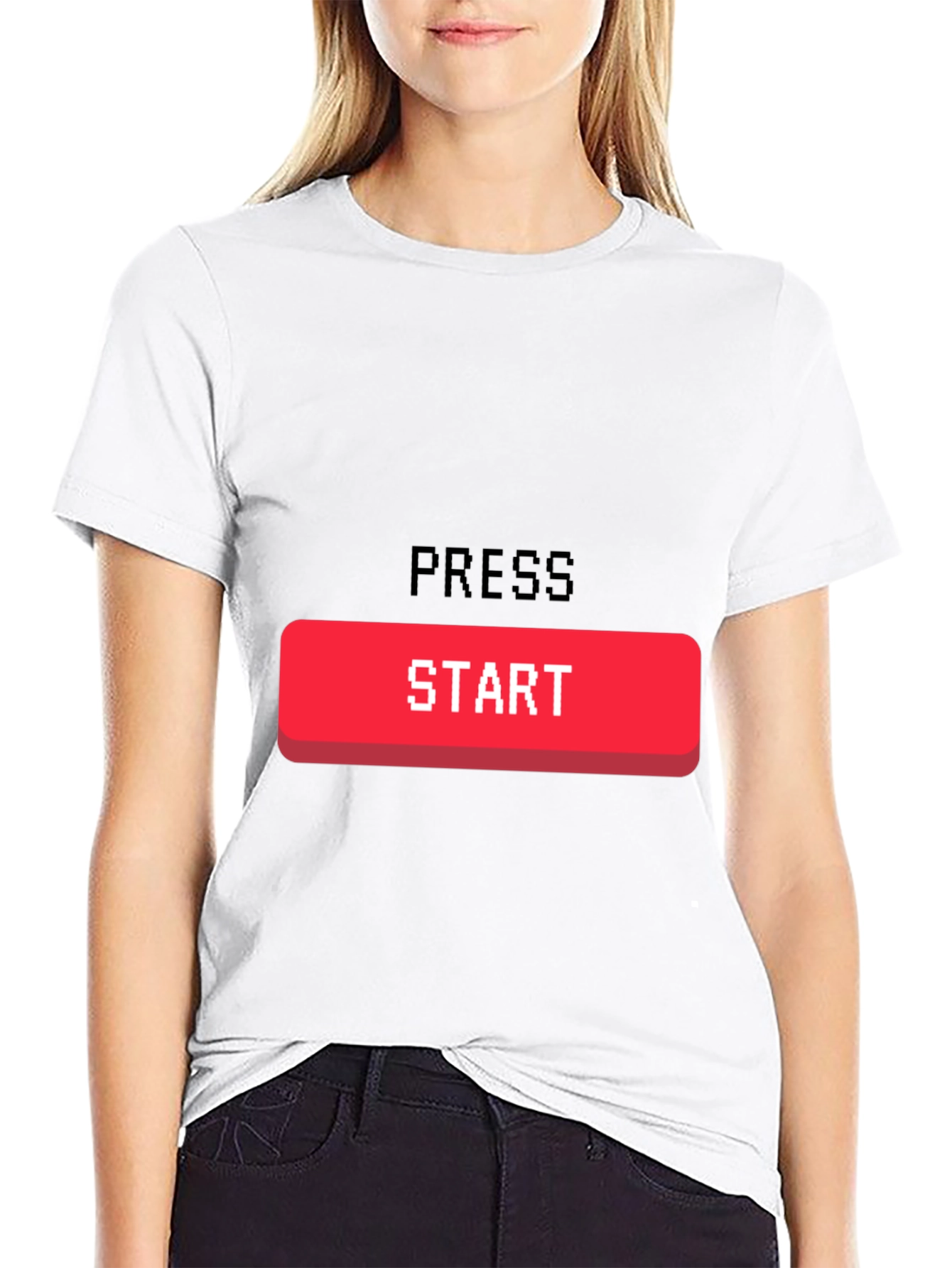 Black Press Start Gaming T-Shirt - Retro Gamer Tee view 9