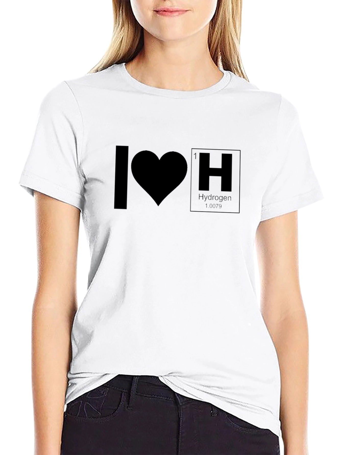 Black I Heart Hydrogen Black T-Shirt view 9
