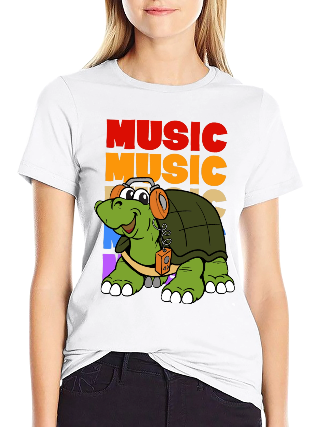 Black Music Turtle Graphic T-Shirt view 9