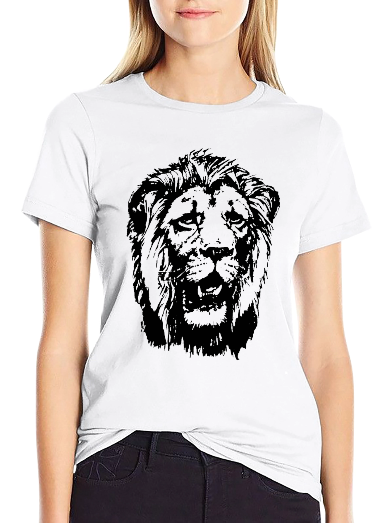 Black Black Lion Graphic Tee - Fierce Style view 9