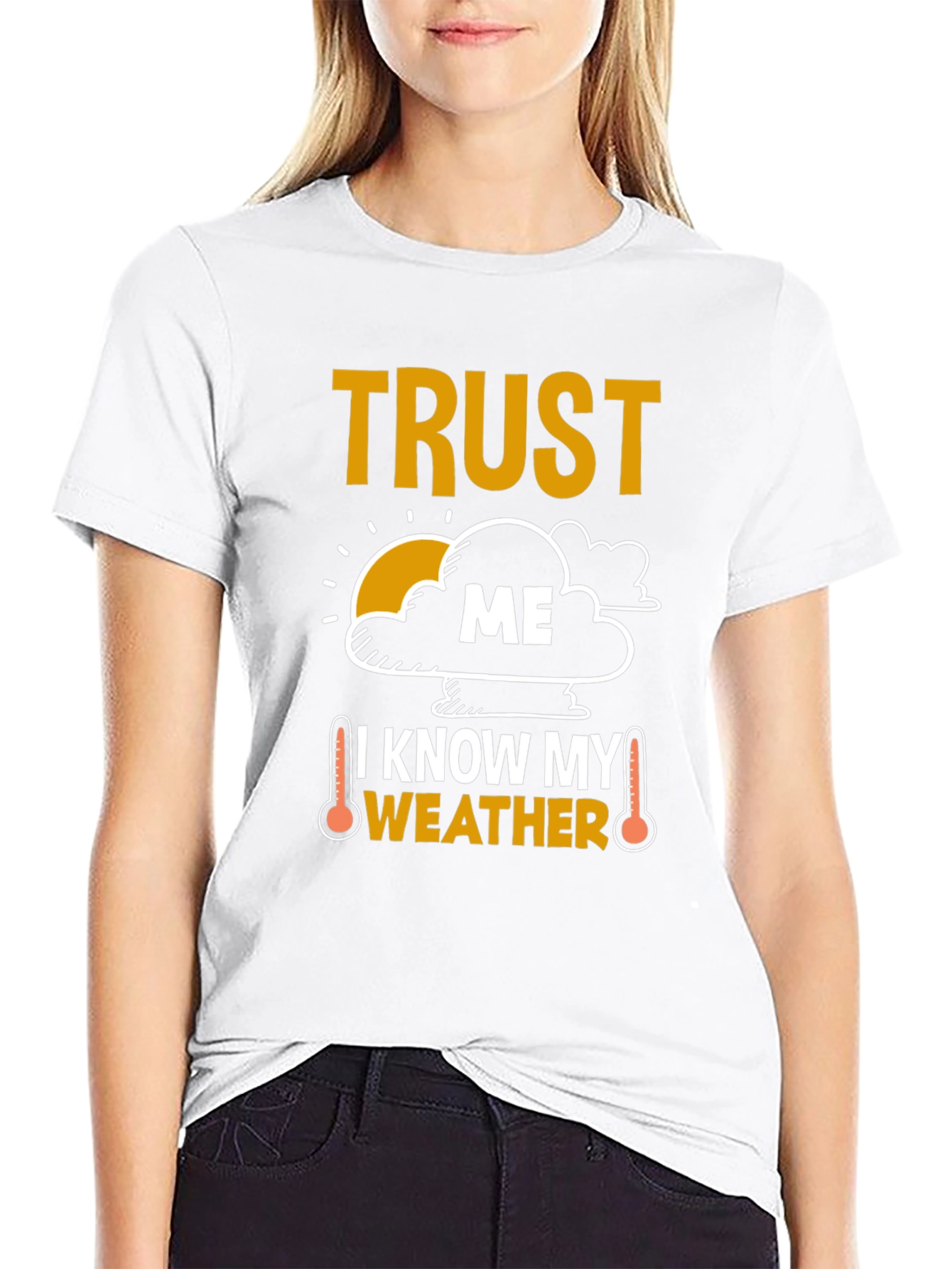 Black Trust Me I Know My Weather Funny T-Shirt view 9