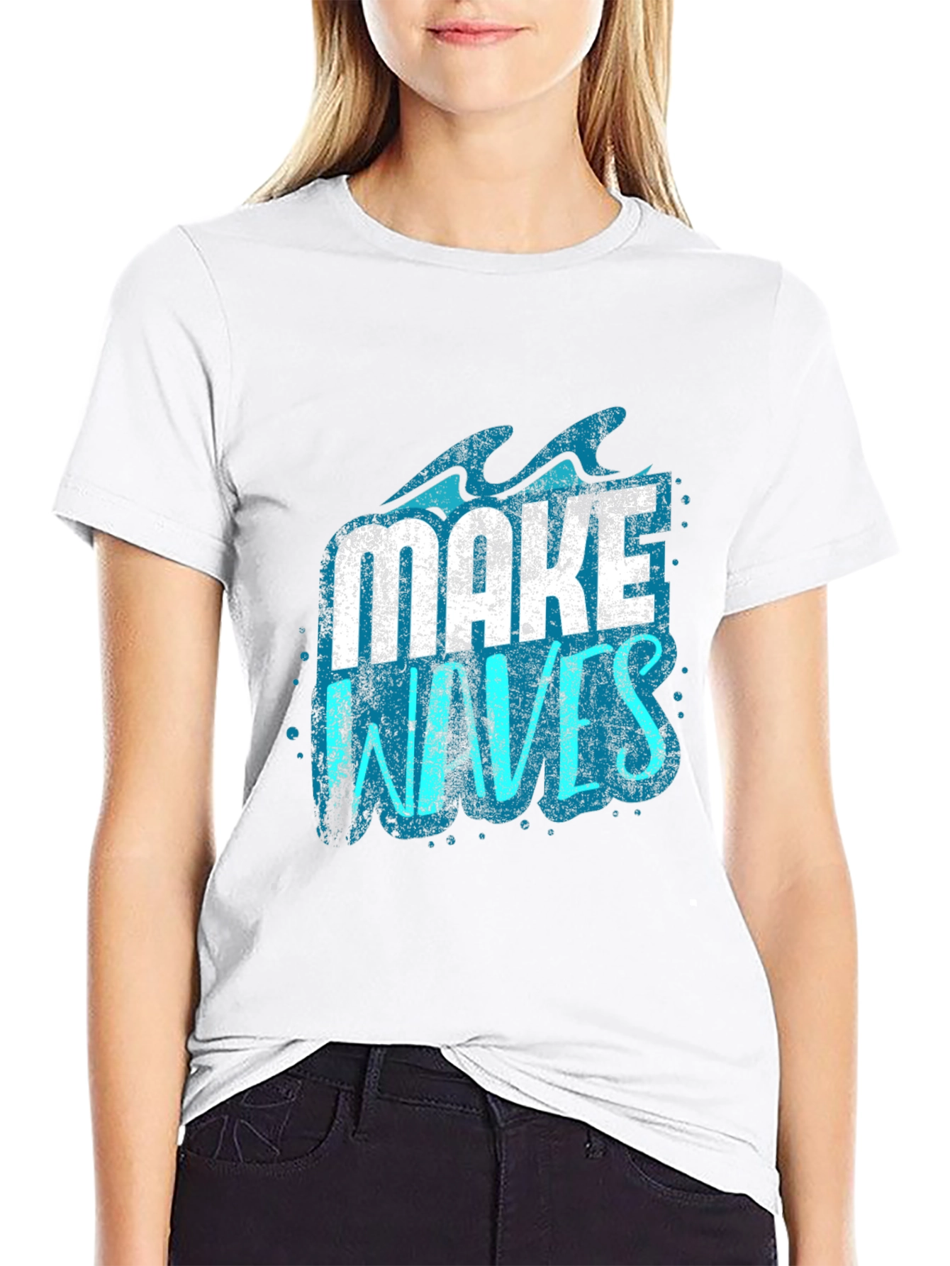 Black Make Waves Graphic Tee - Black Short Sleeve T-Shirt view 9