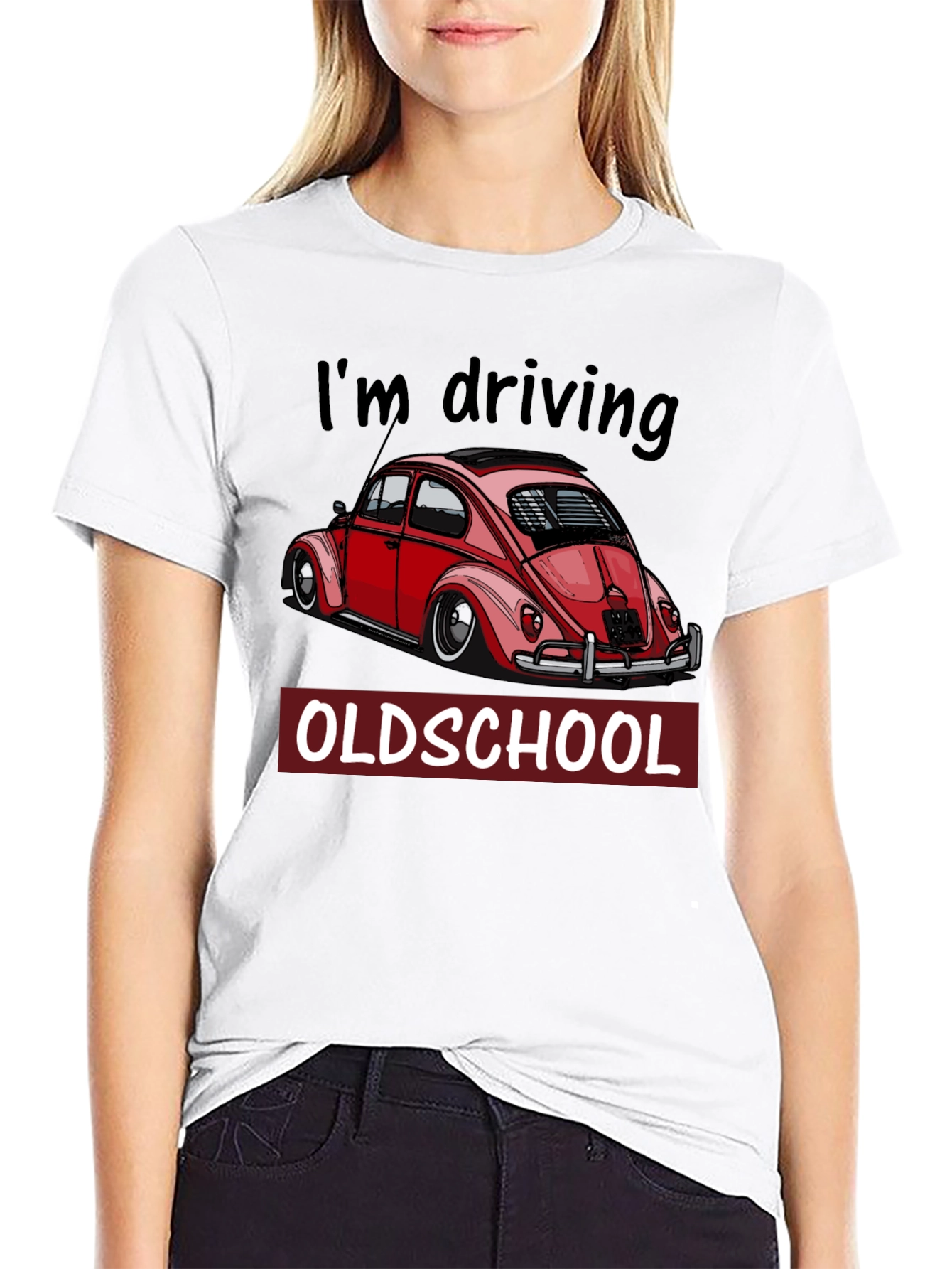 Black I'm Driving Oldschool T-Shirt - Classic Car Tee view 9