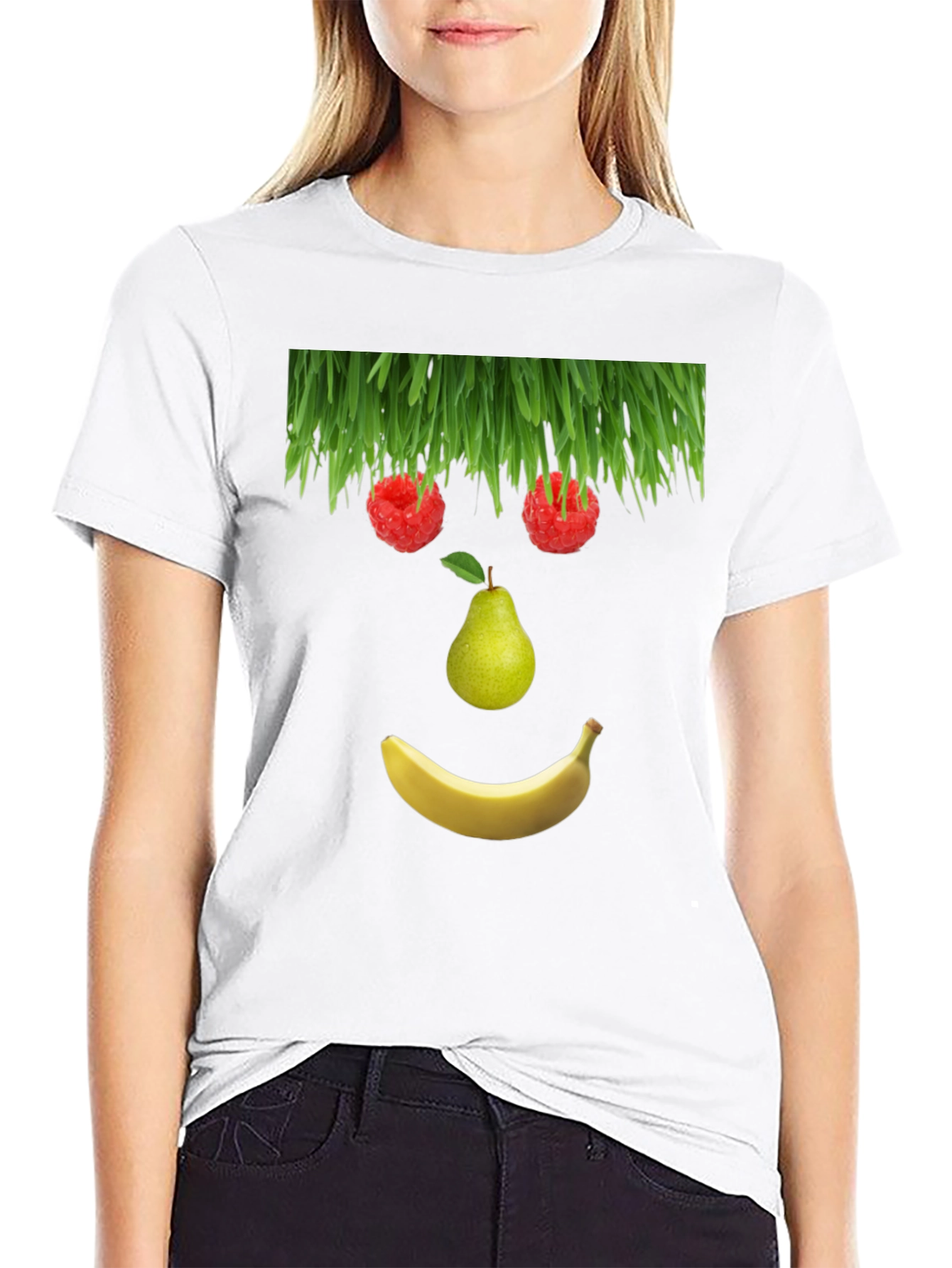 Black Fruit Face Graphic Black T-Shirt view 9