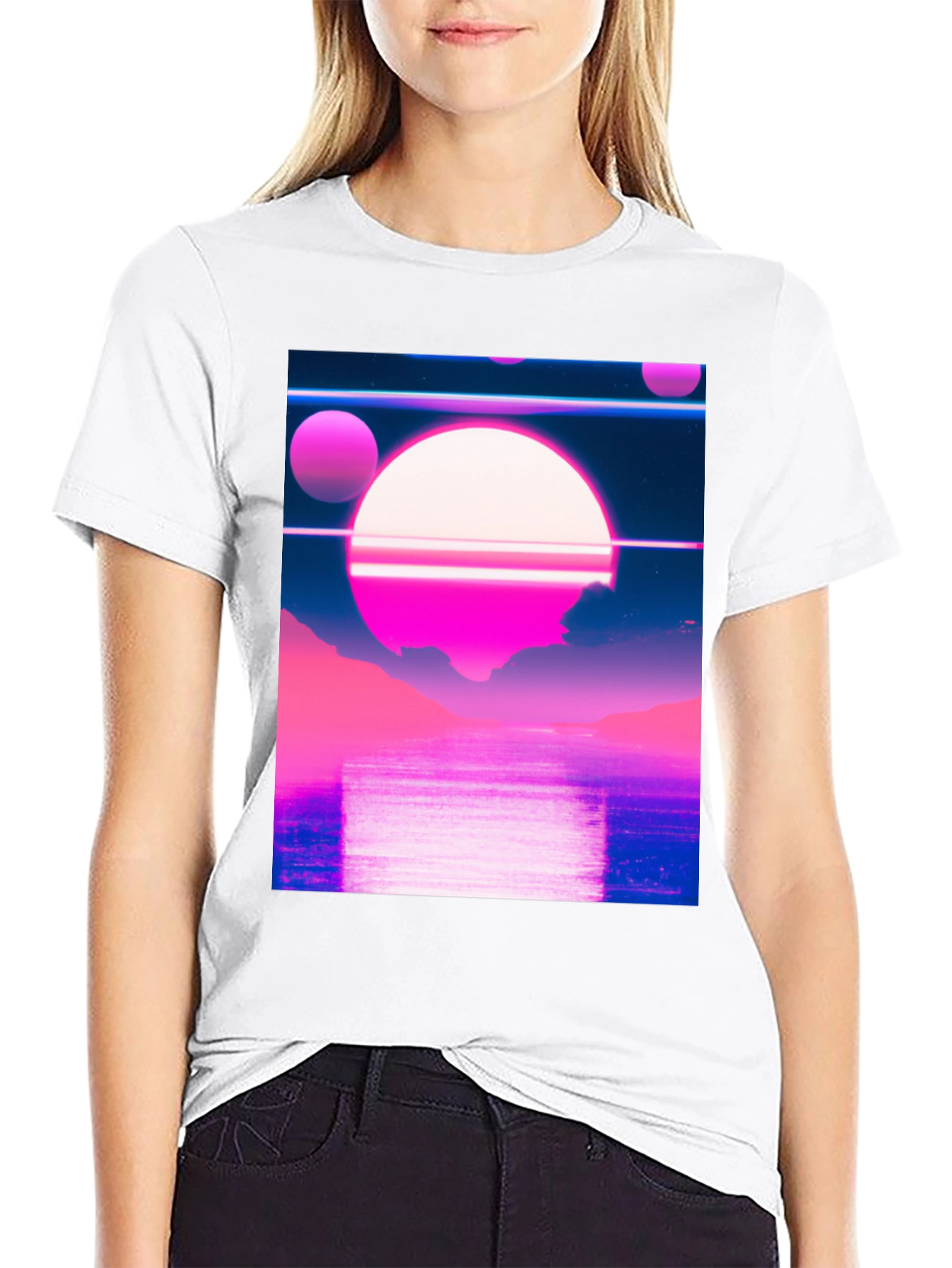Black Vaporwave Aesthetic Graphic Tee view 9