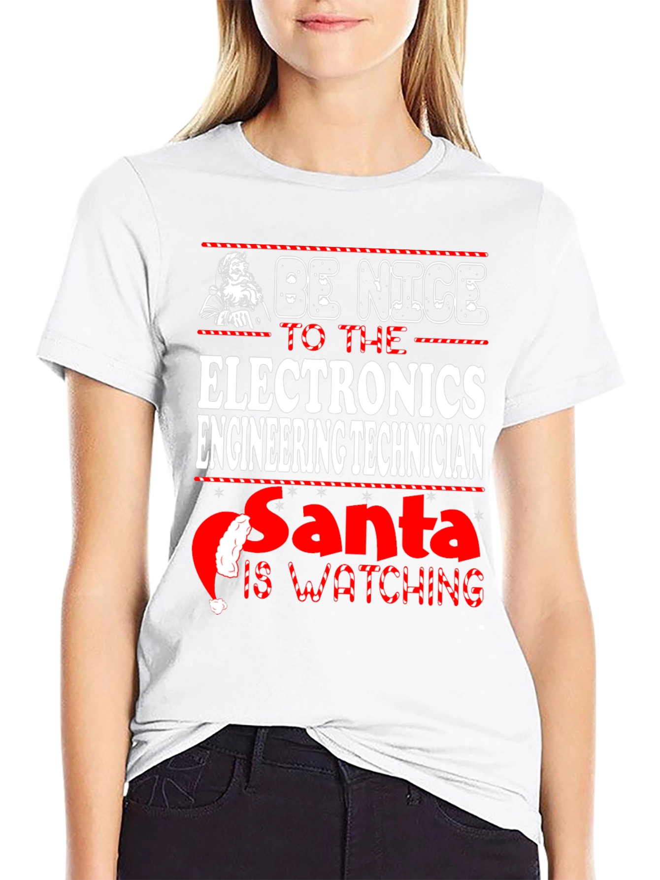 Black Electronics Engineering Technician Christmas T-Shirt view 9