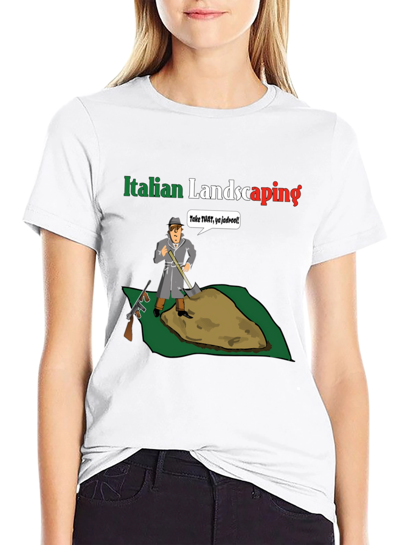 Black Italian Landscaping T-Shirt view 9