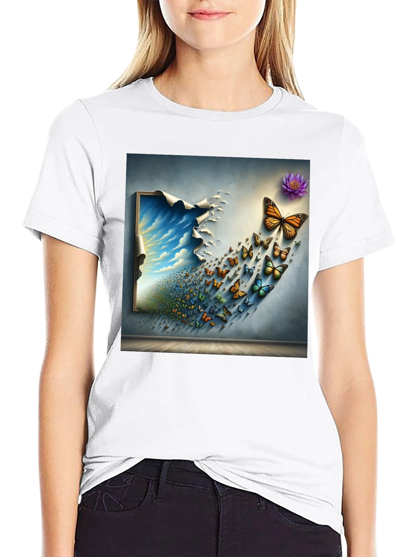 Black Butterfly Dreamscape Graphic Tee view 9