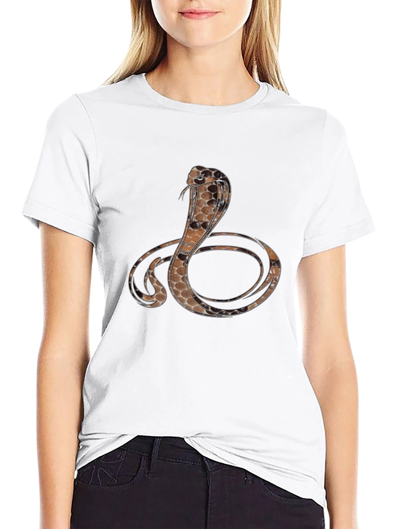 Black Cobra Graphic Print Black T-Shirt view 9