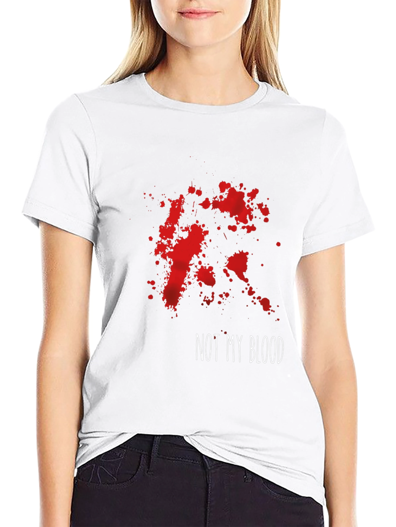 Black Not My Blood T-Shirt - Spatter Graphic Tee view 9