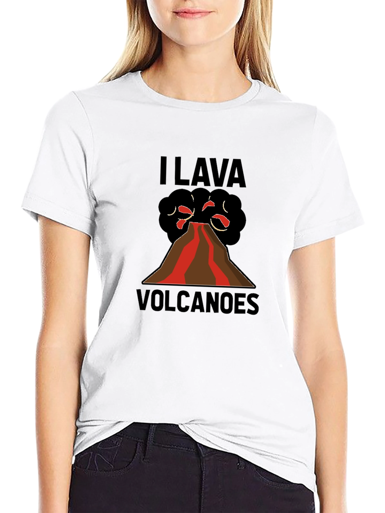 Black I Lava Volcanoes Graphic T-Shirt view 9