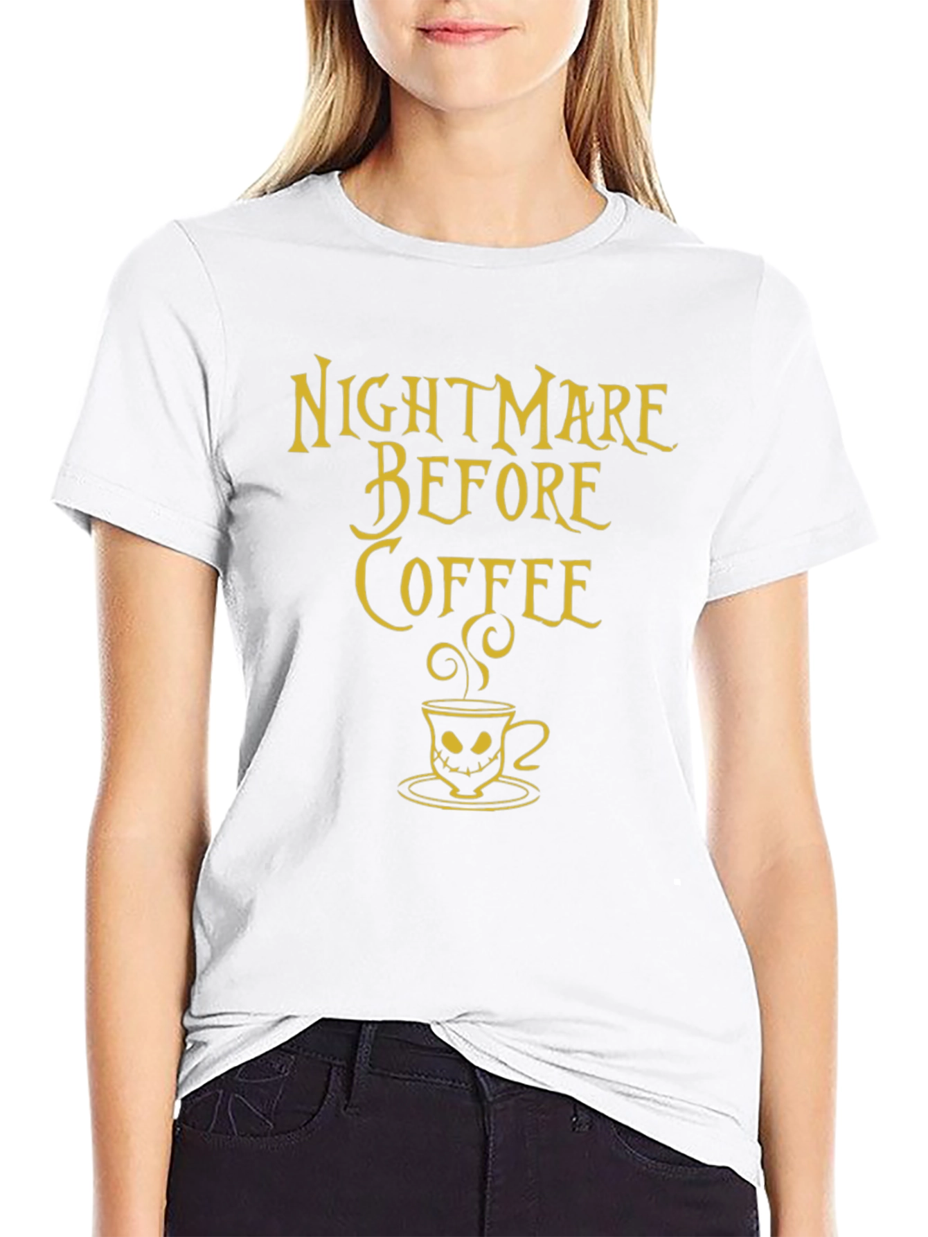 Black Nightmare Before Coffee T-Shirt view 9
