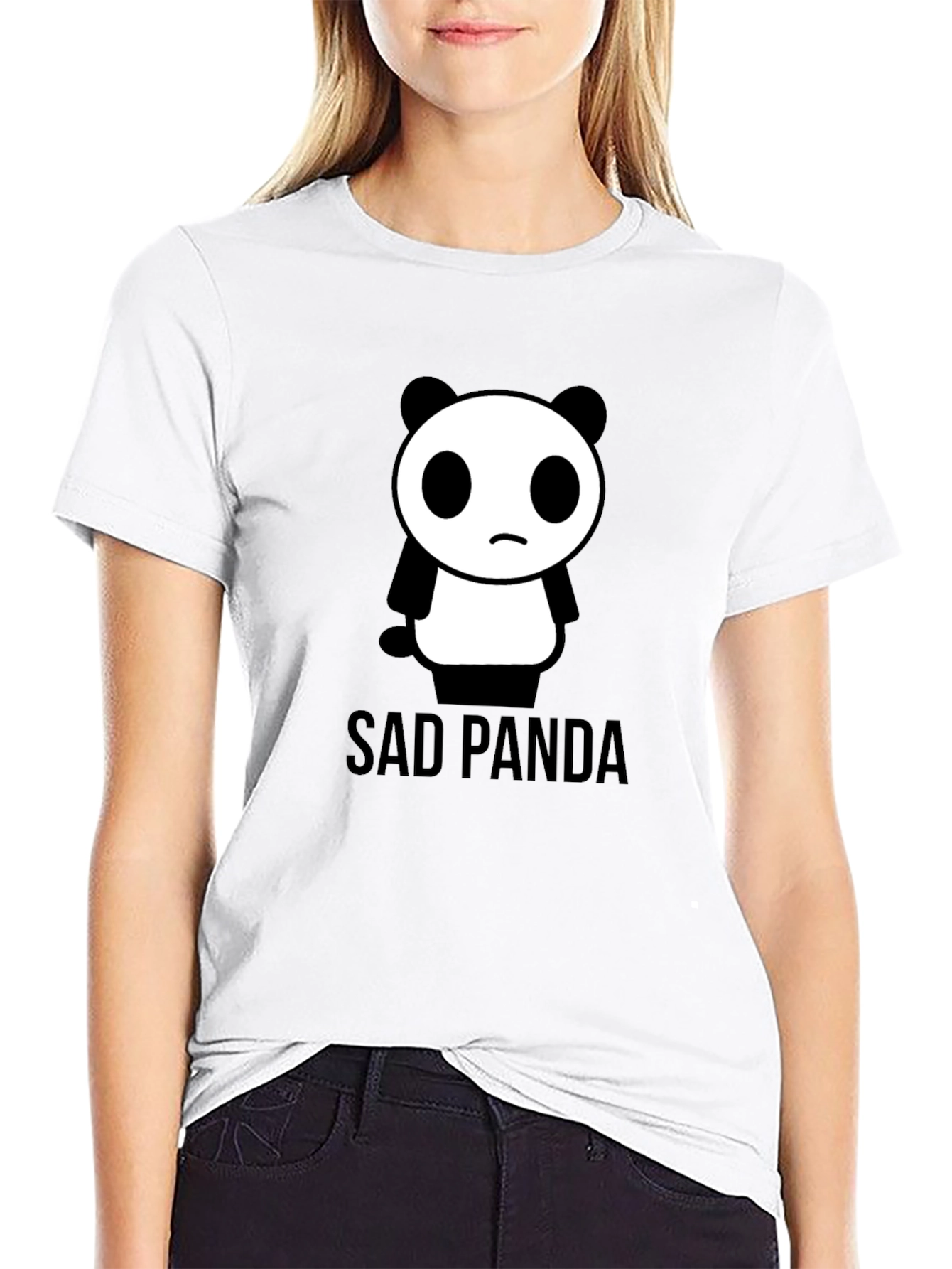 Black Sad Panda Graphic Tee - Black T-Shirt view 9