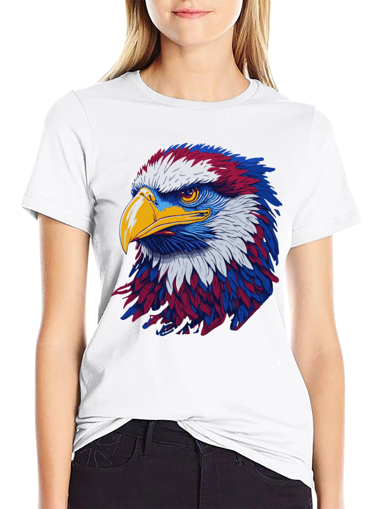 Black Patriotic Eagle Graphic Black T-Shirt view 9