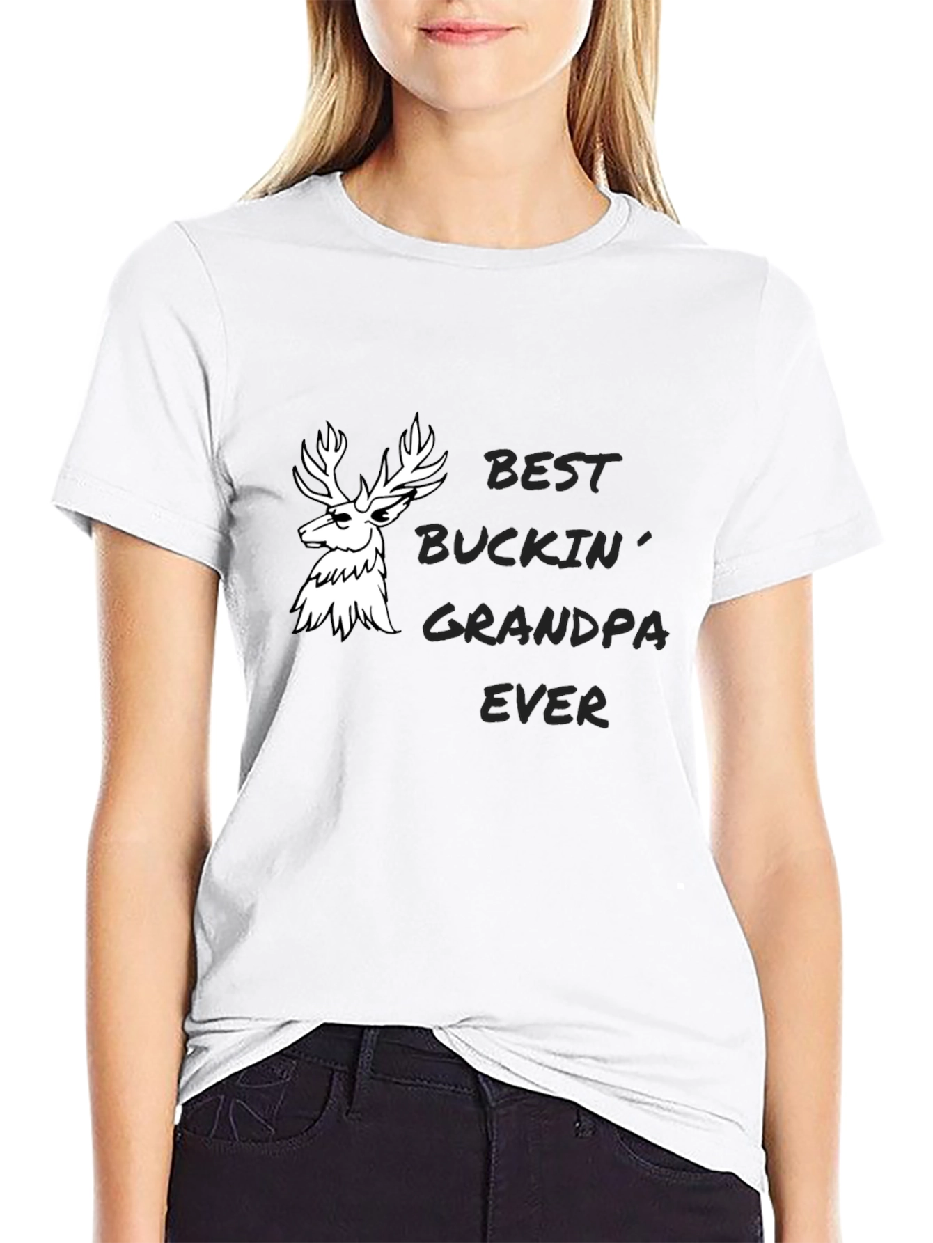 Black Best Buckin' Grandpa Ever Graphic Tee view 9