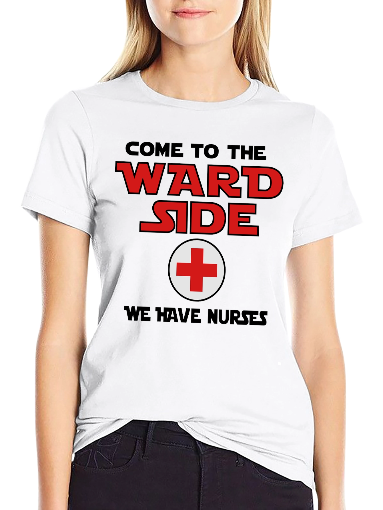Black Come to the Ward Side Nurse T-Shirt view 9