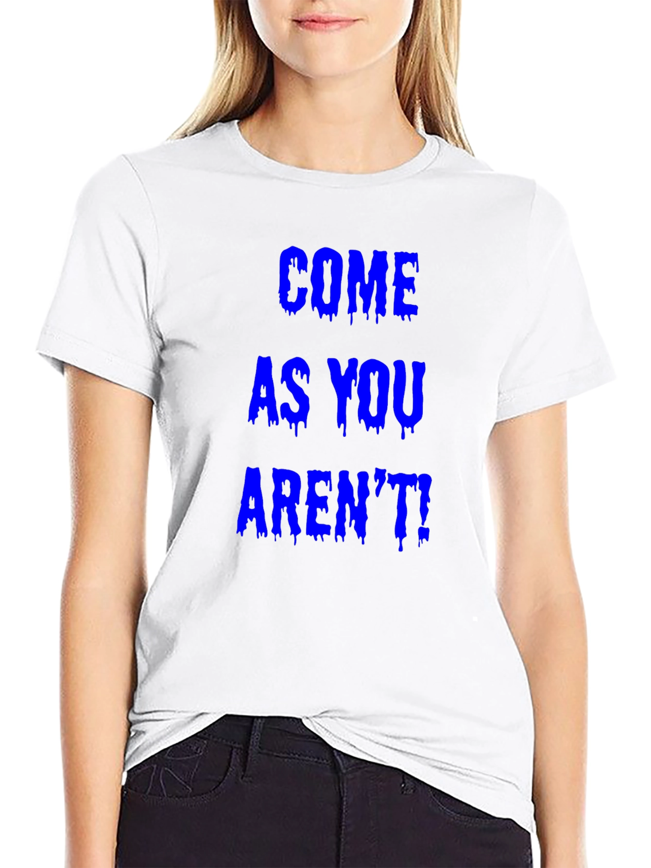 Black Come As You Aren't! Graphic Tee view 9