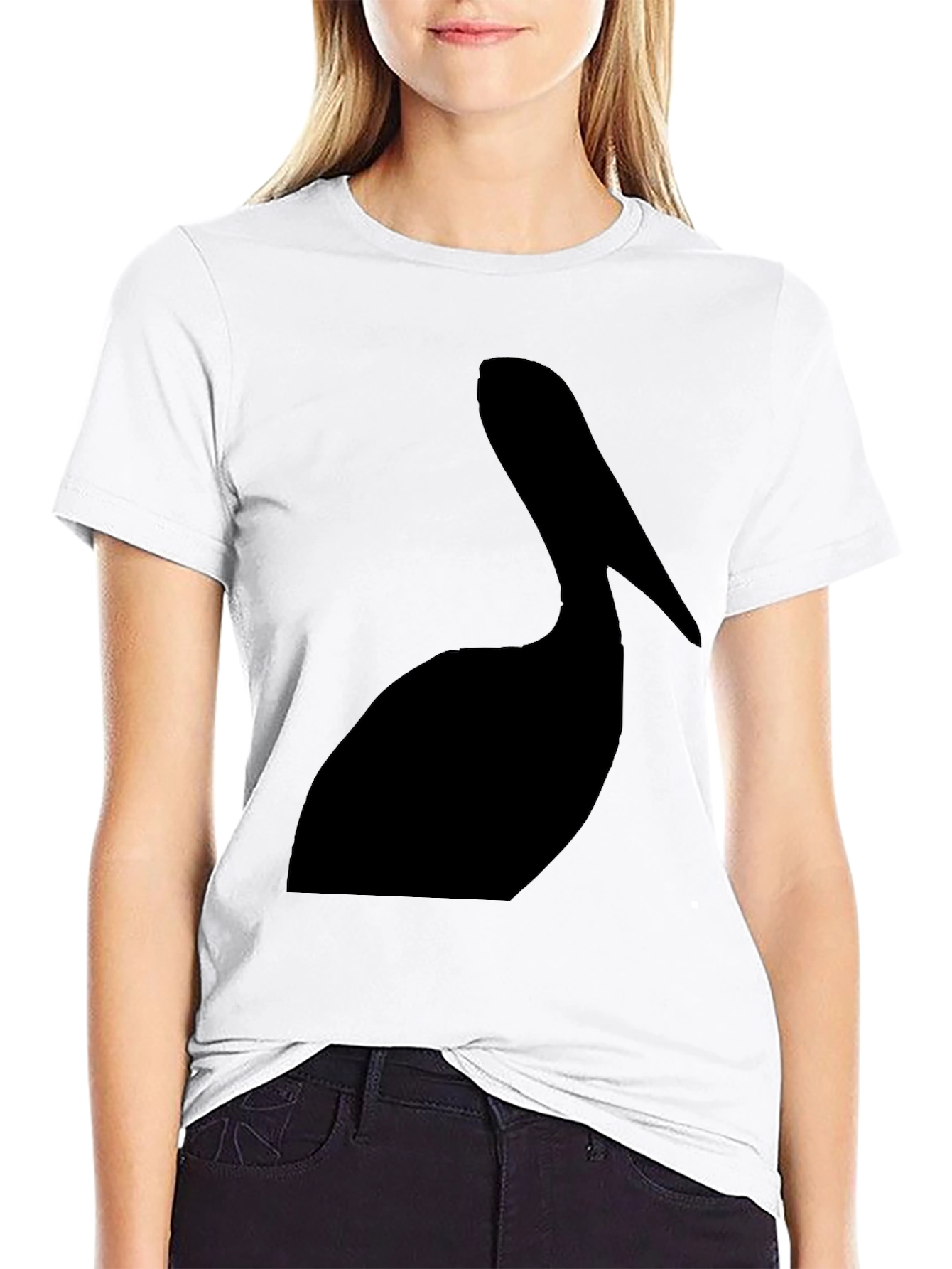 Black Pelican Silhouette Graphic Tee - Black Cotton T-Shirt view 9