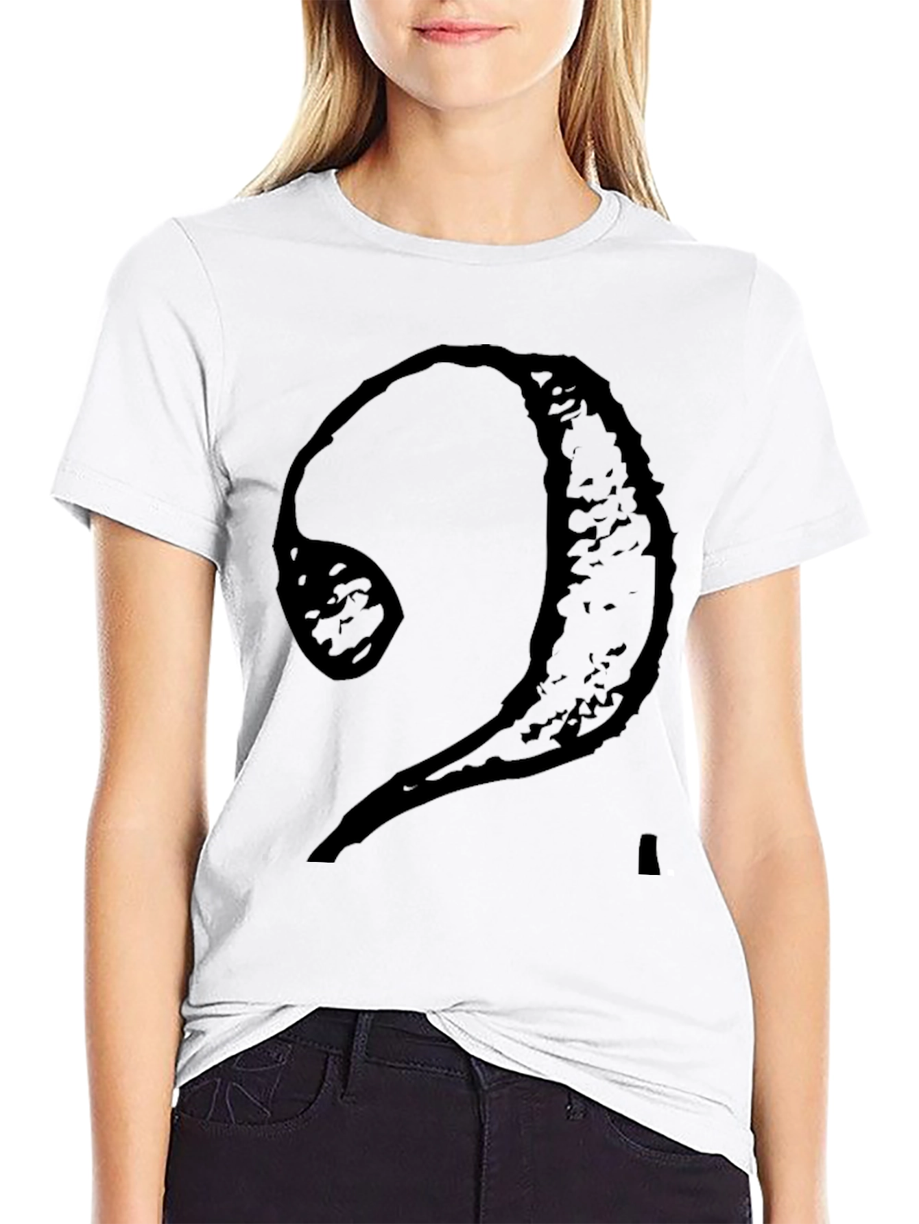 Black Abstract Graphic Print Black T-Shirt view 9