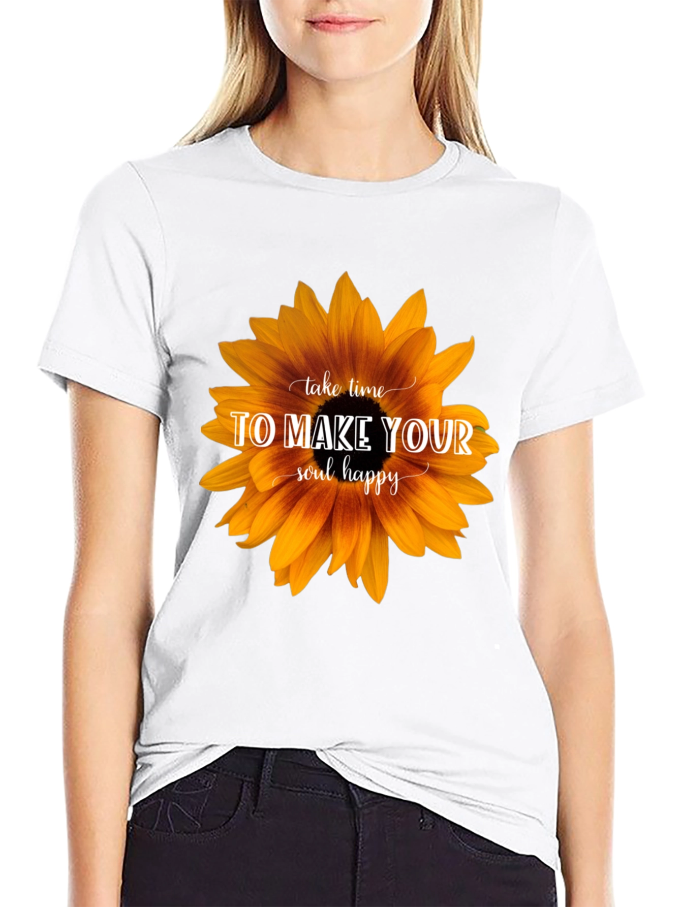 Black Sunflower Soul Happy Graphic Tee view 9