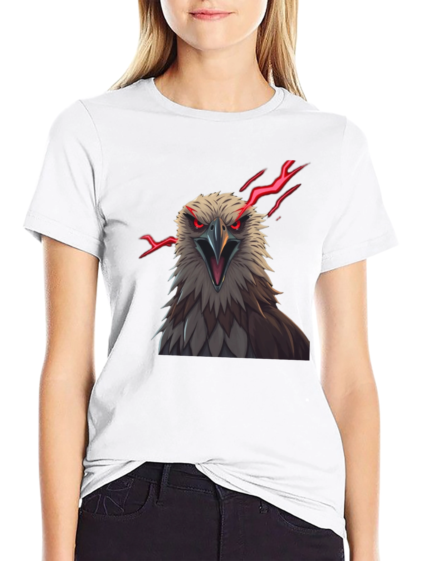 Black Men's Eagle Graphic Print Tee - Black view 9