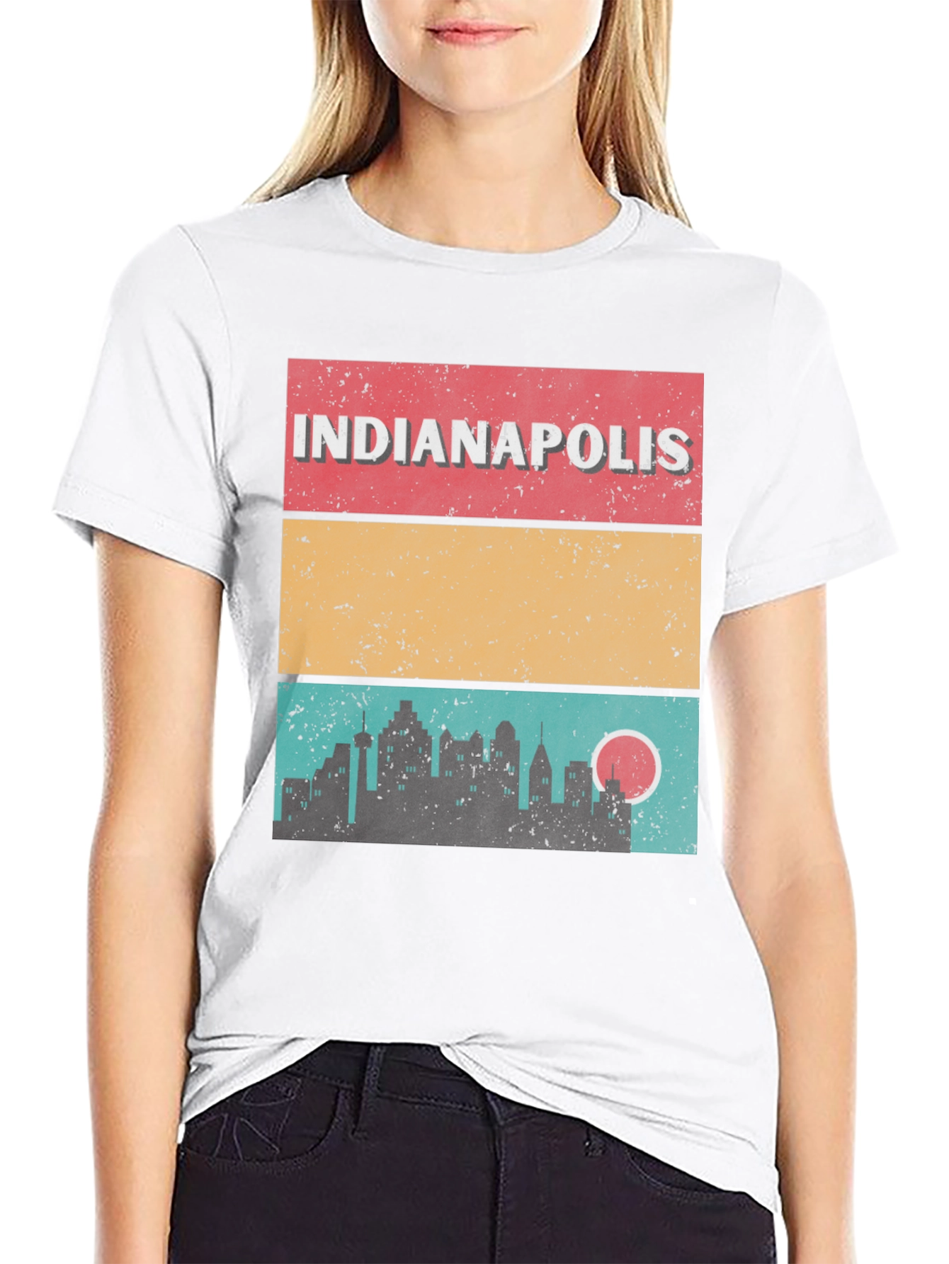 Black Indianapolis Skyline Graphic T-Shirt view 9