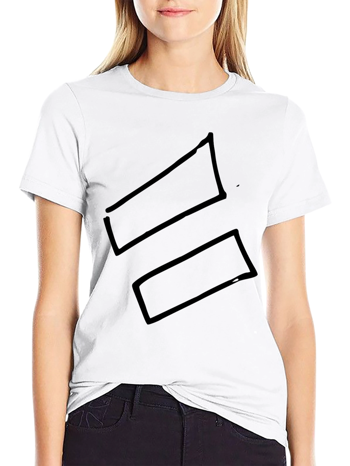 Black Bold Graphic Tee: Black Rectangles Design view 9