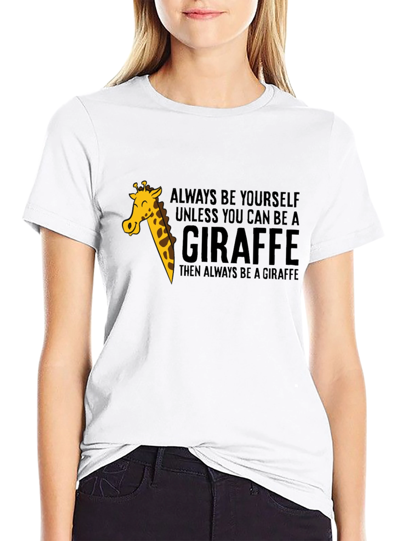 Black Always Be a Giraffe - Novelty Graphic T-Shirt view 9