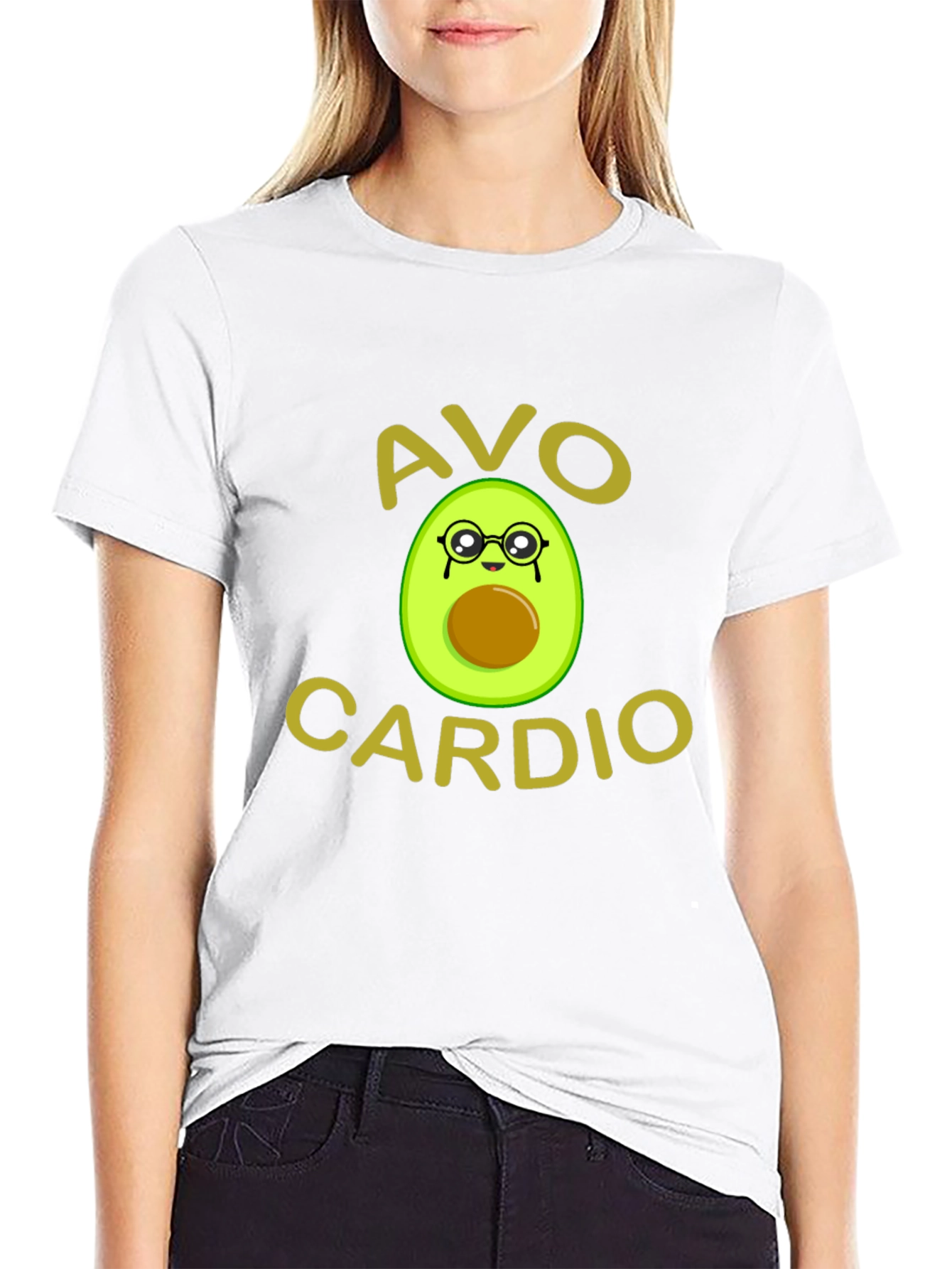 Black Avo Cardio T-Shirt - Funny Avocado Workout Tee view 9