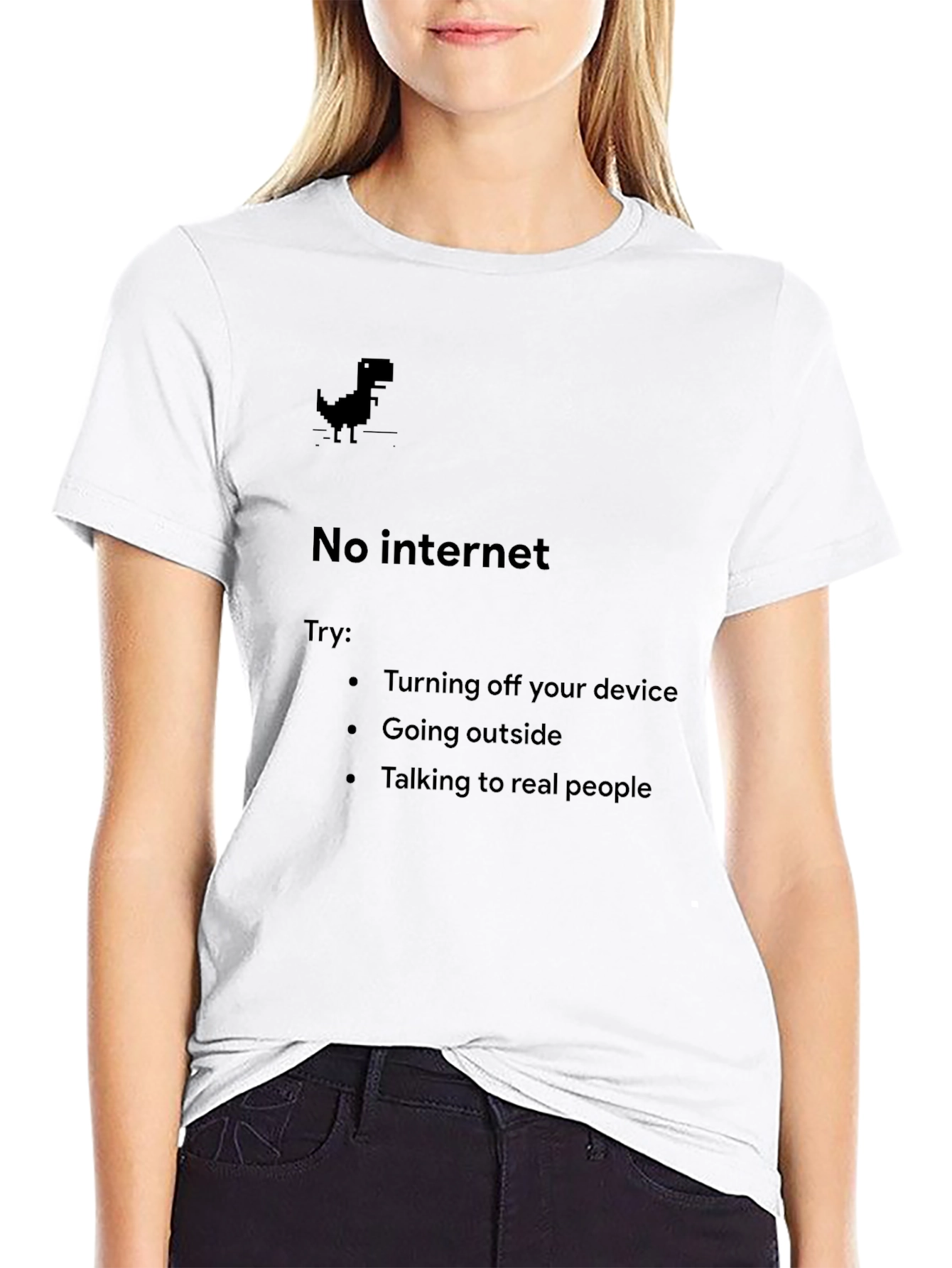 Black No Internet T-Shirt - Funny Tech Humor Tee view 9