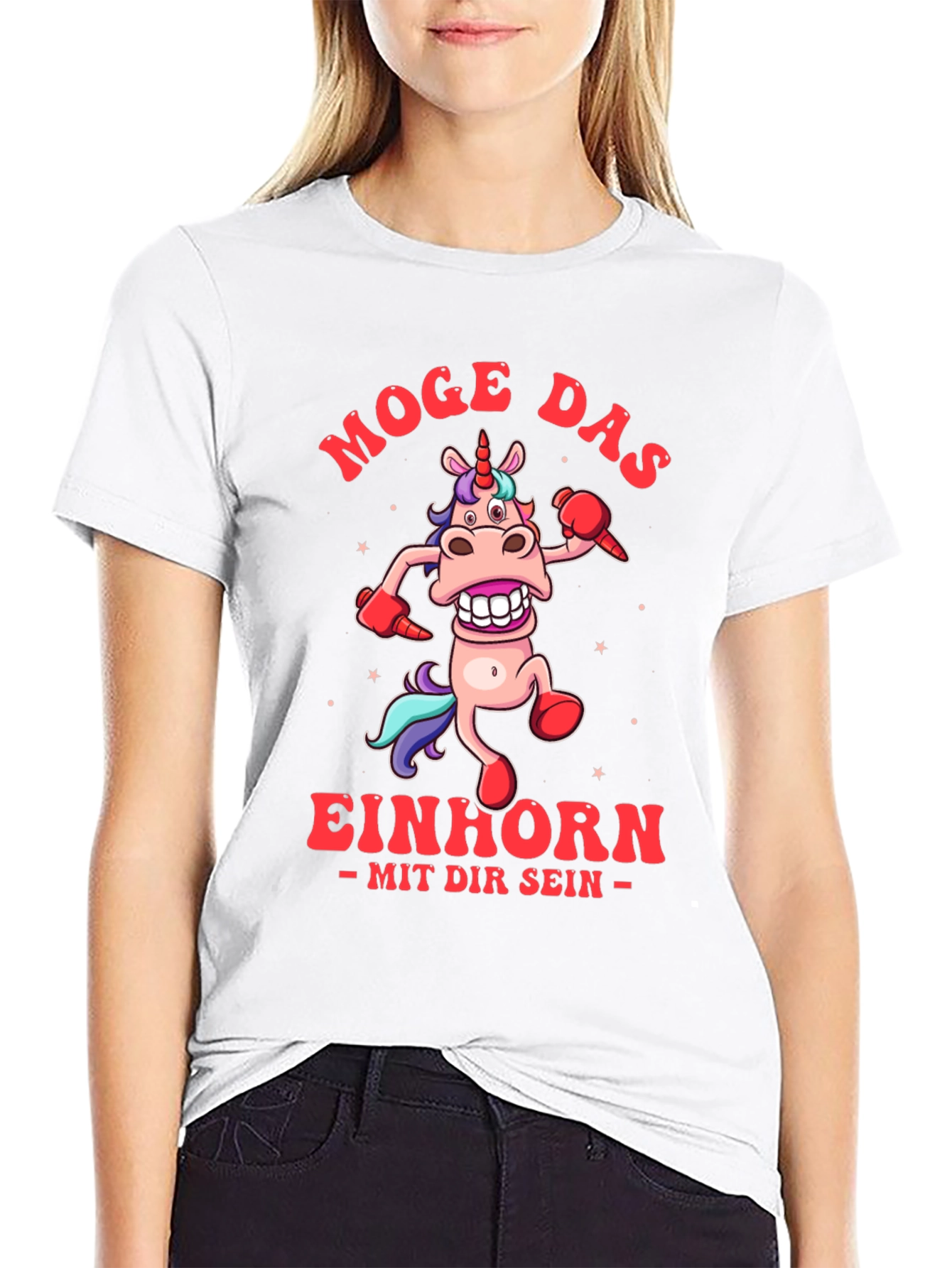 Black Funny Unicorn T-Shirt - Moge Das Einhorn view 9