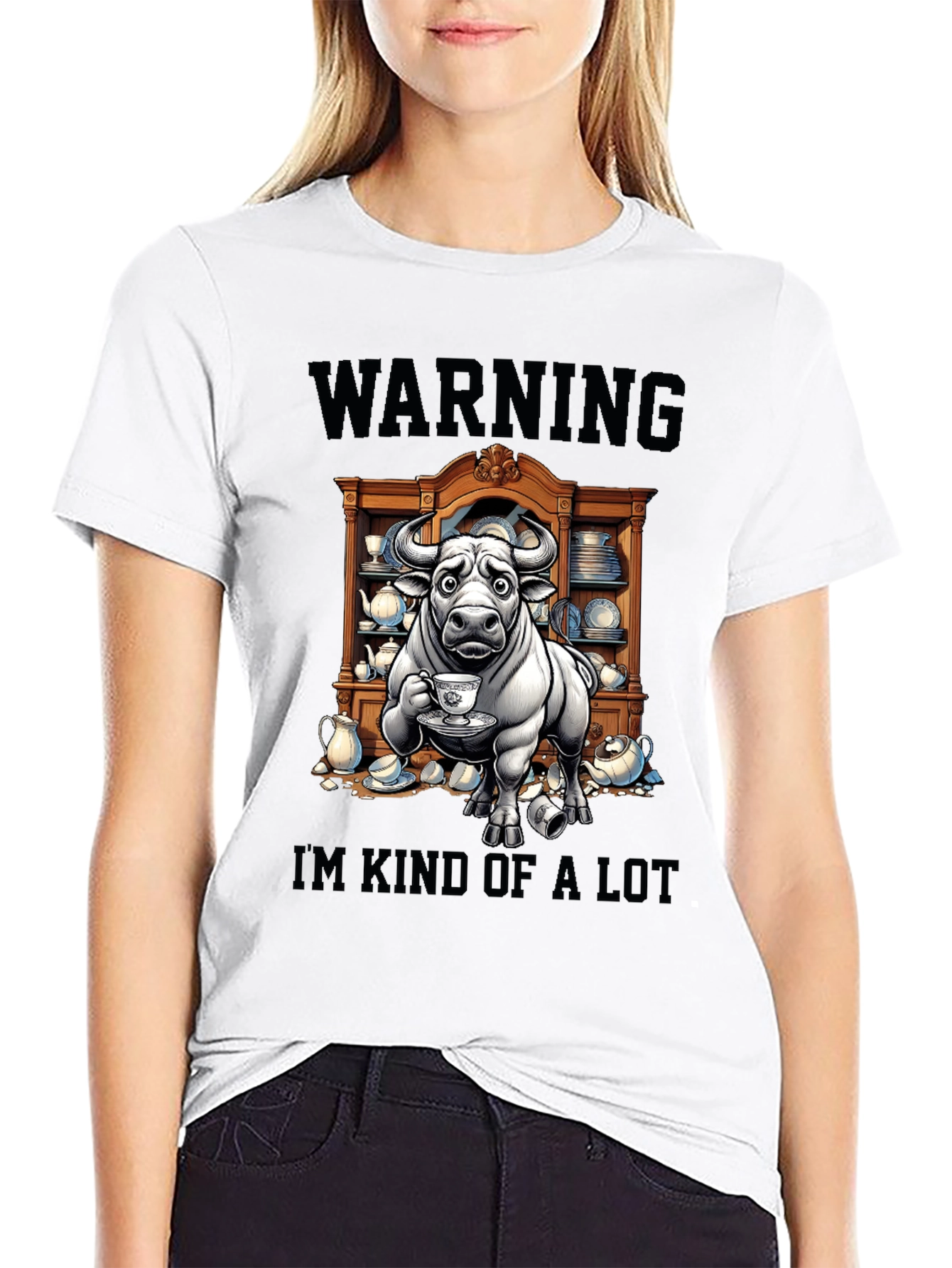Black Warning I'm Kind of a Lot Graphic T-Shirt view 9