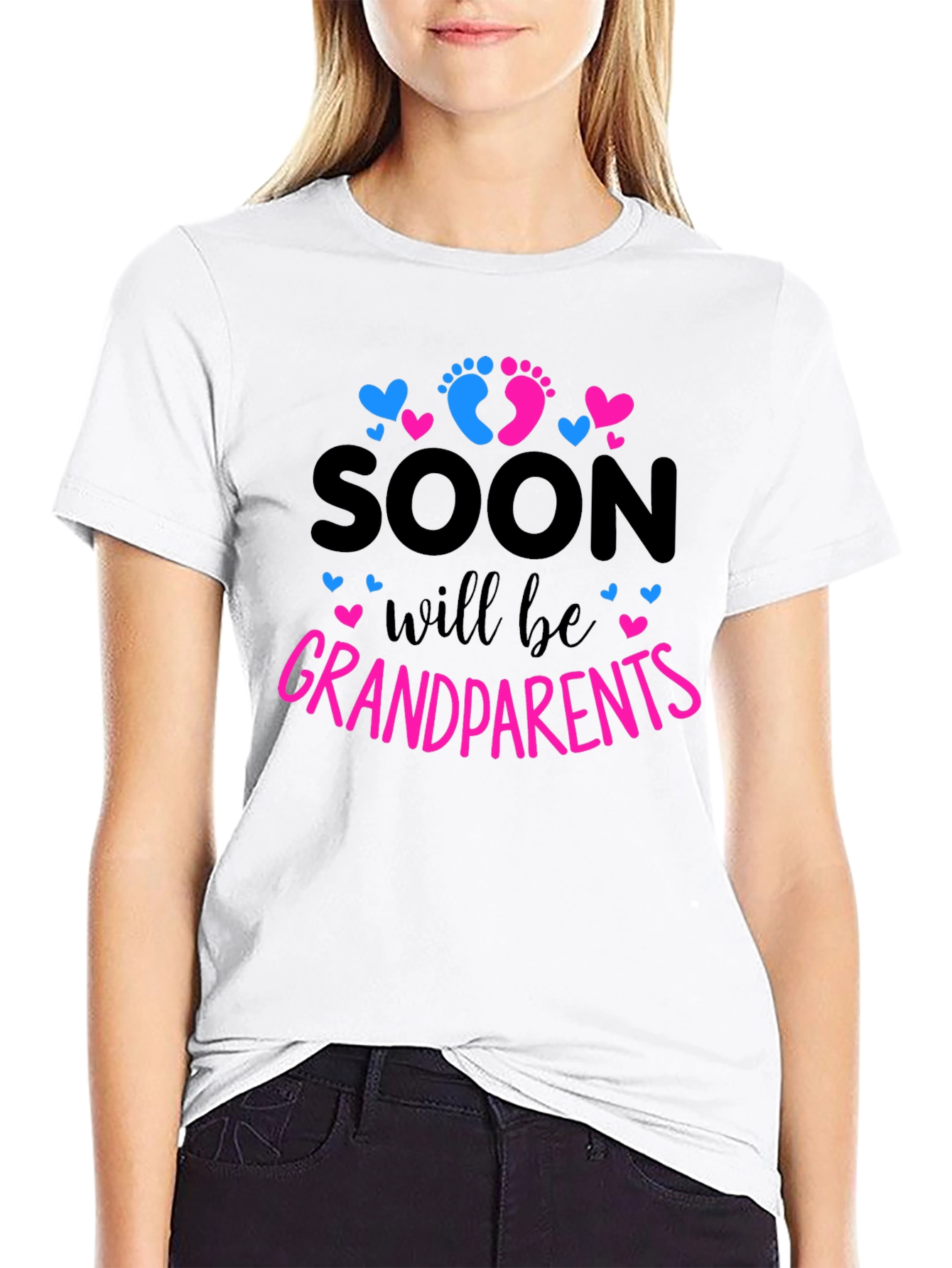 Black Soon to be Grandparents Baby Reveal T-shirt view 9