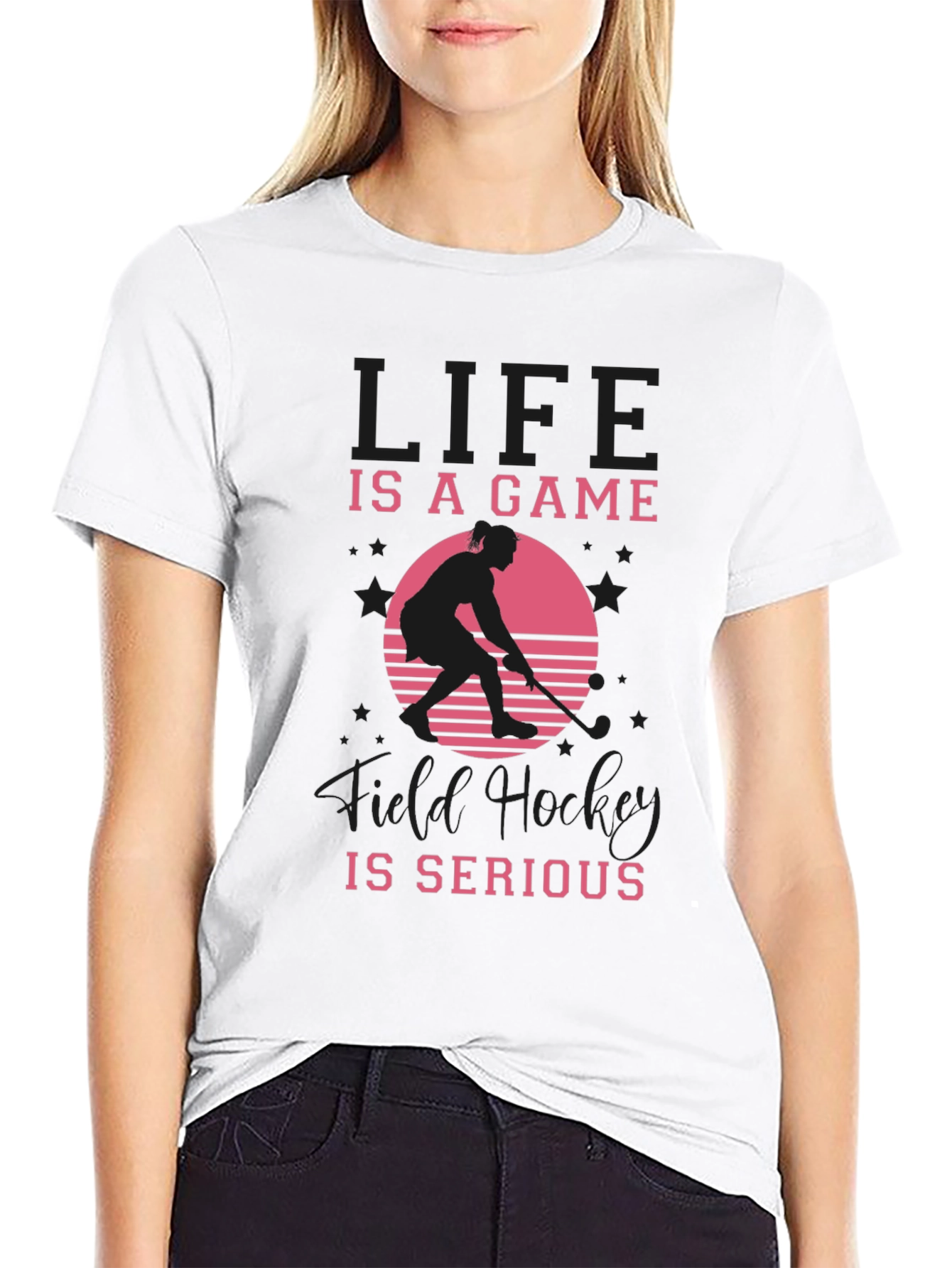 Black Life Is A Game Field Hockey T-Shirt view 9