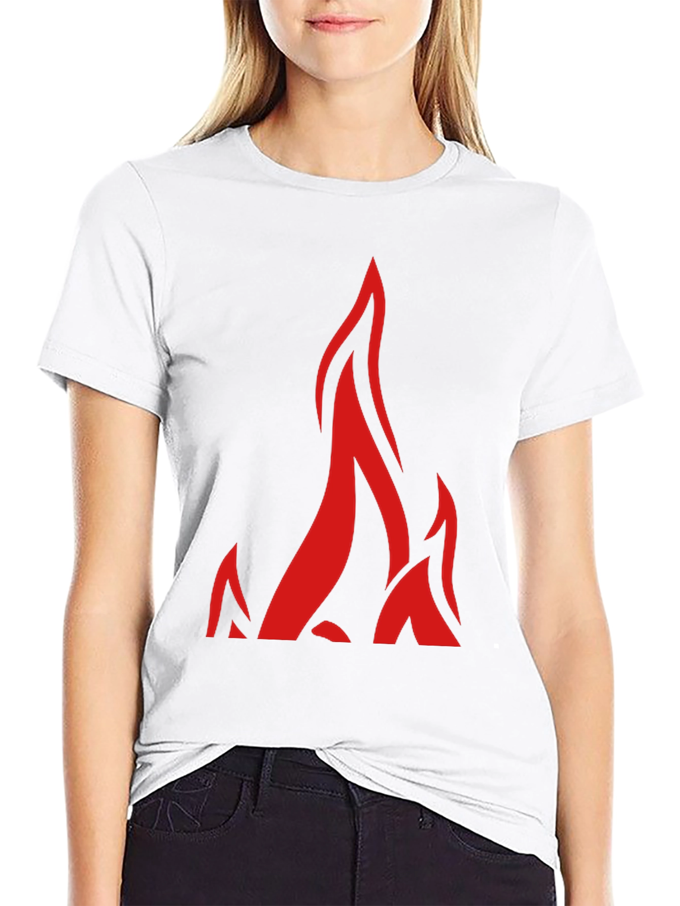 Black Flame Graphic Black T-Shirt view 9