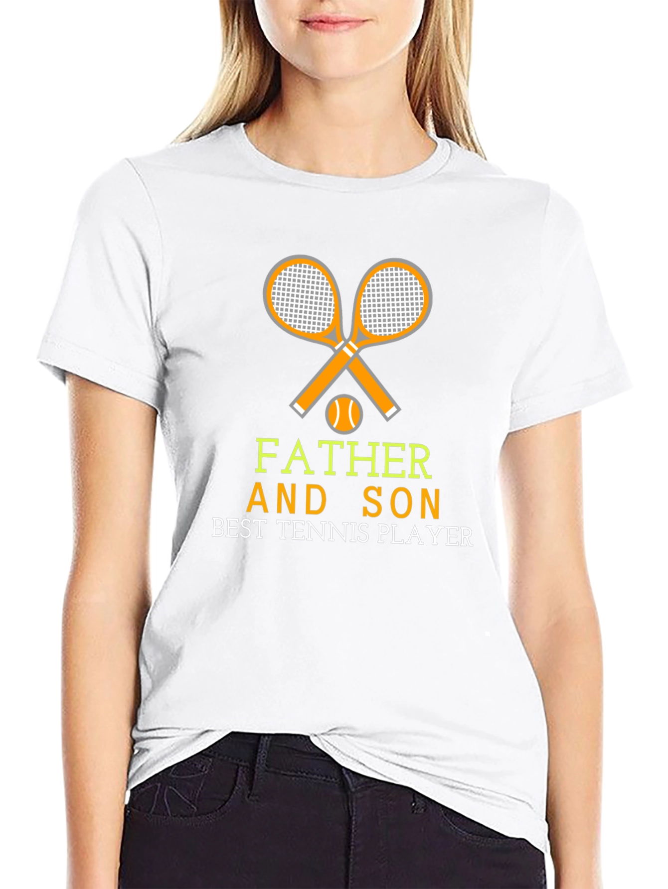 Black Father and Son Tennis Player Graphic T-Shirt view 9