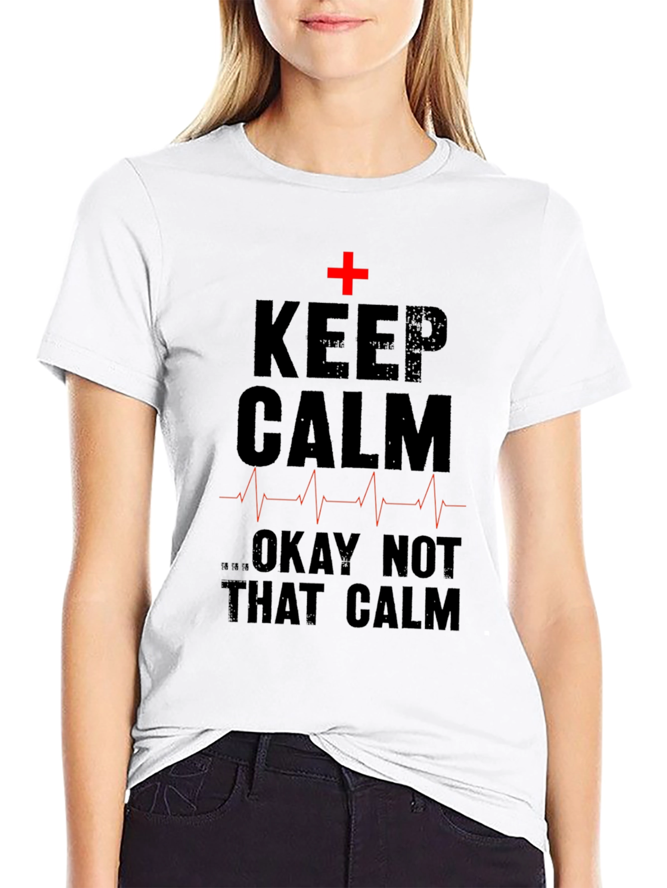 Black Keep Calm Nurse T-Shirt - Funny Medical Humor Tee view 9