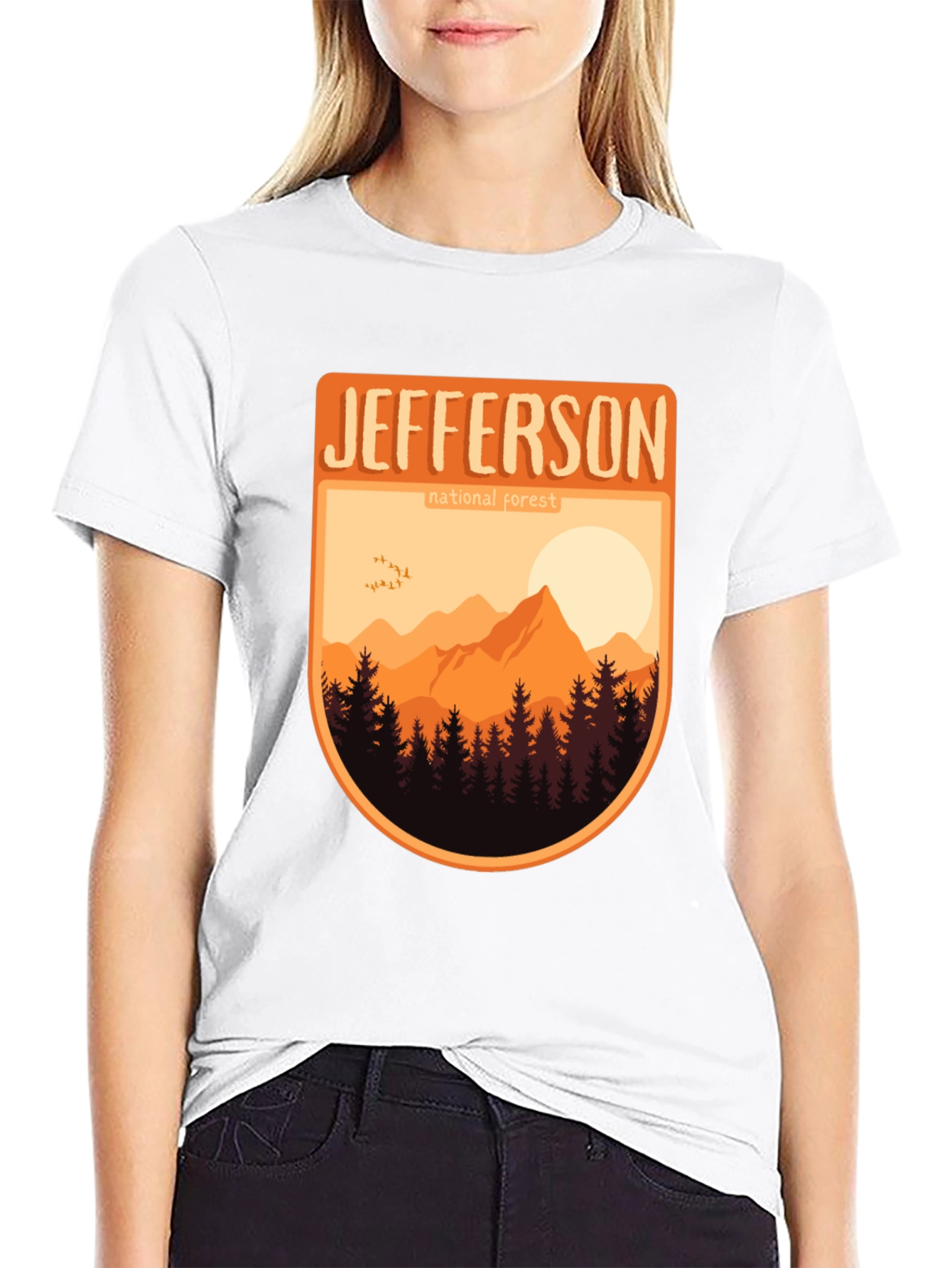Black Jefferson National Forest Graphic Tee - Nature Adventure Shirt view 9