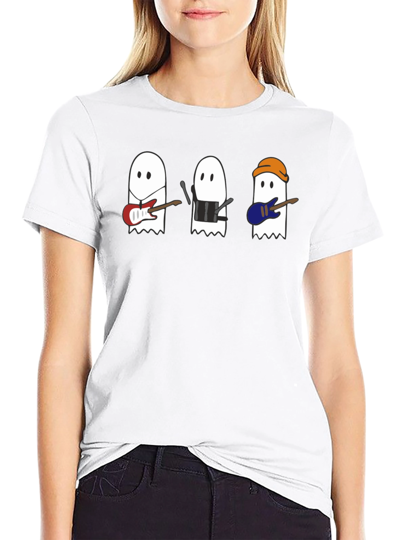 Black Ghost Band T-Shirt - Spooky Music Tee view 9