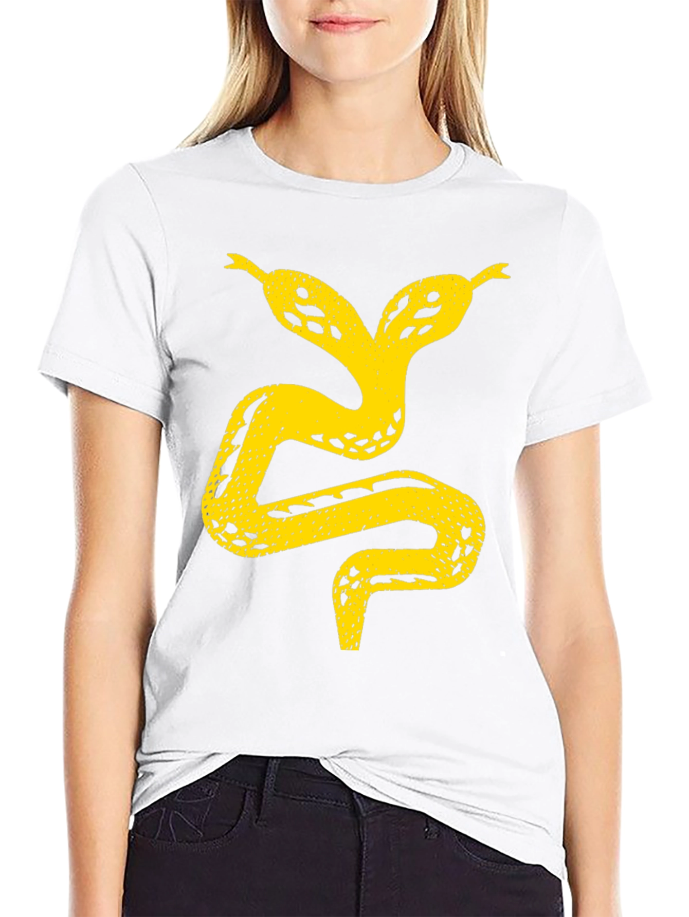 Black Two-Headed Snake Graphic Tee - Black view 9