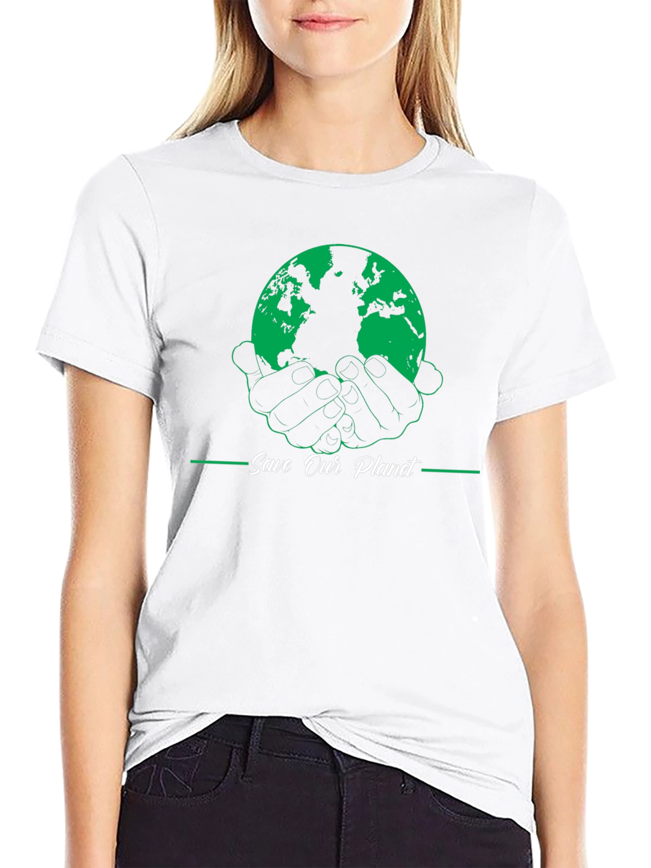 Black Save Our Planet Graphic T-Shirt view 9