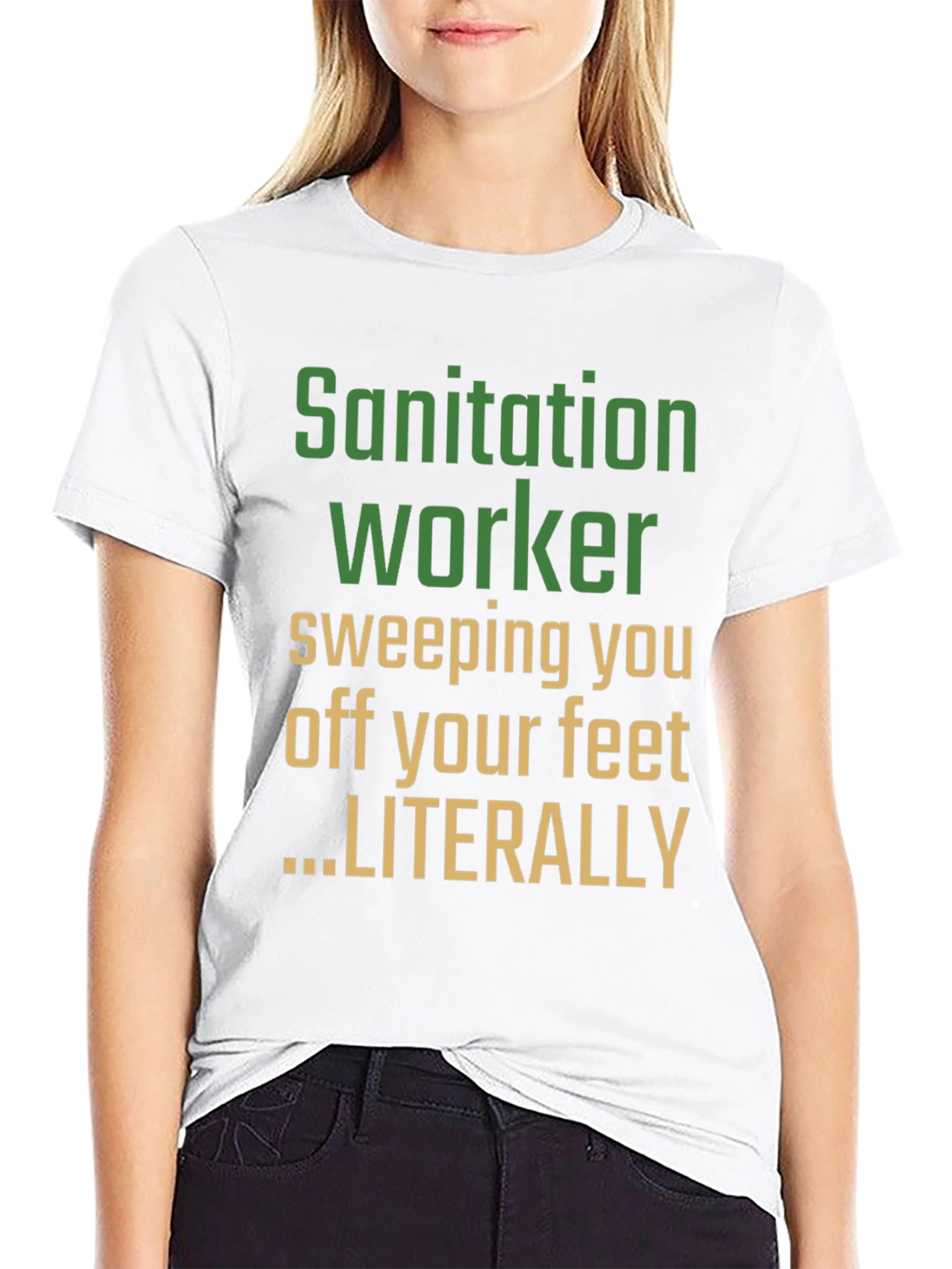 Black Sanitation Worker Novelty Graphic Tee view 9