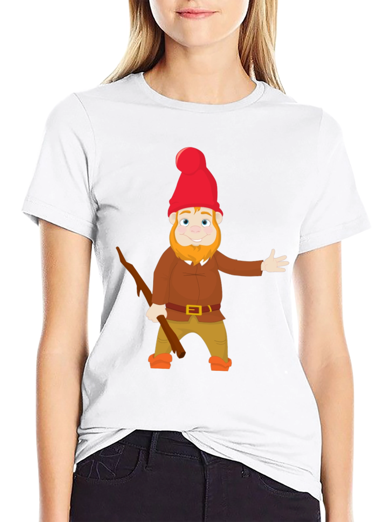 Black Gnome Graphic T-Shirt - Whimsical Cartoon Design view 9
