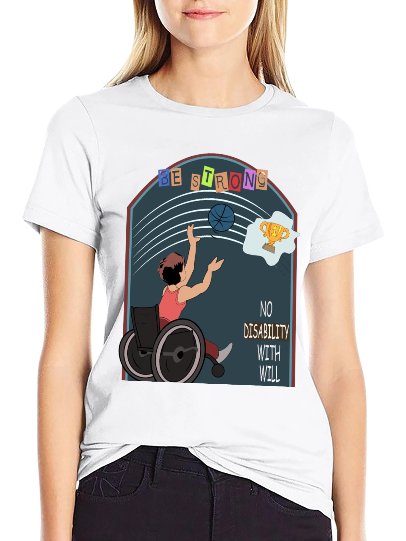 Black Inspirational Disability Awareness T-Shirt view 9