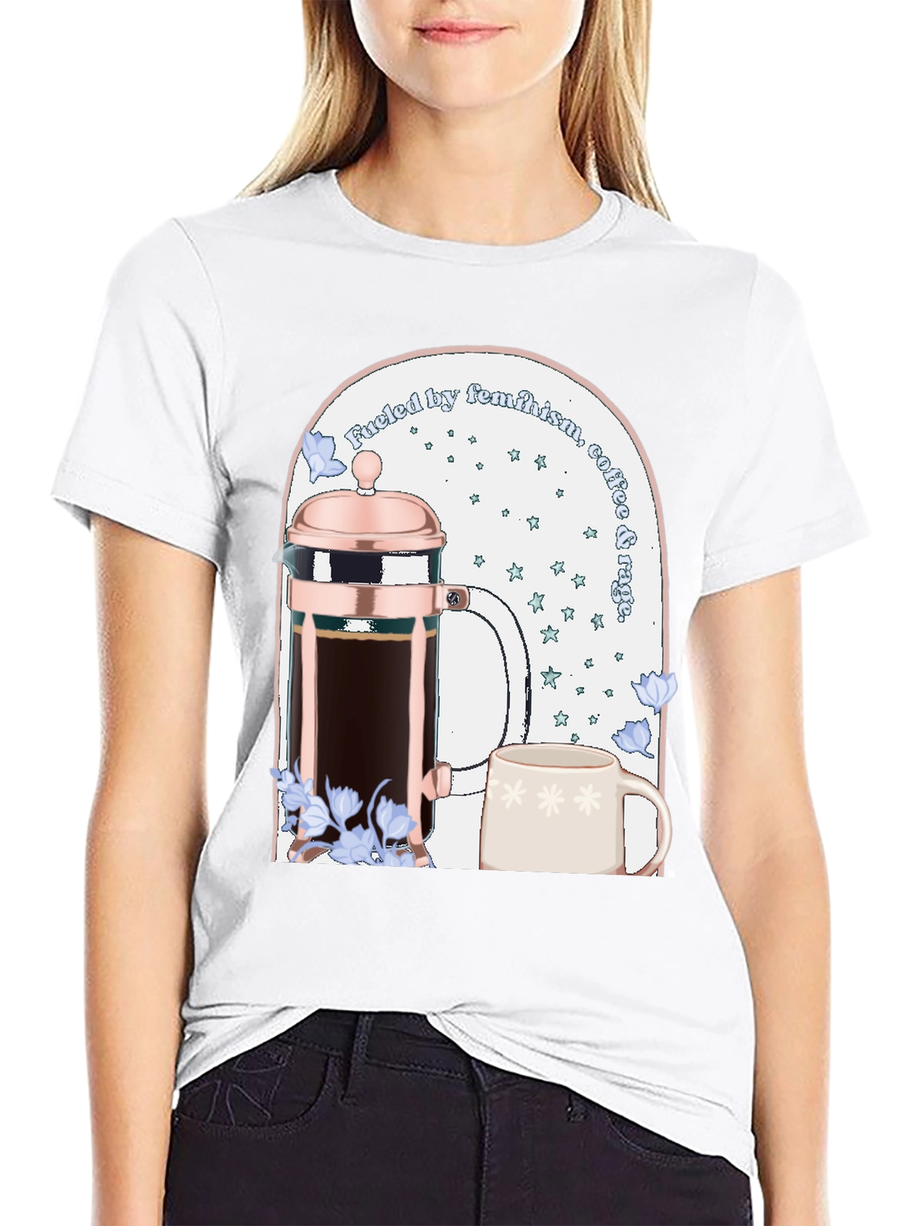 Black Feminist Coffee T-Shirt view 9