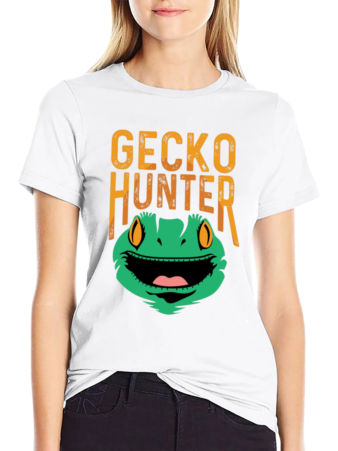 Black Gecko Hunter Funny Graphic Tee view 9