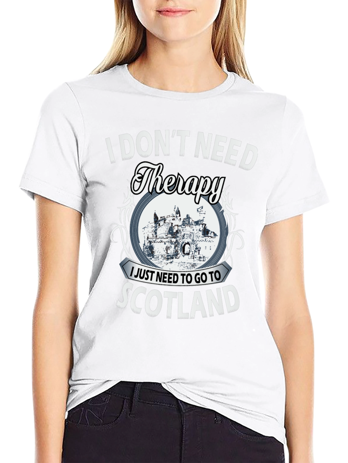 Black Scotland Therapy Graphic T-Shirt view 9