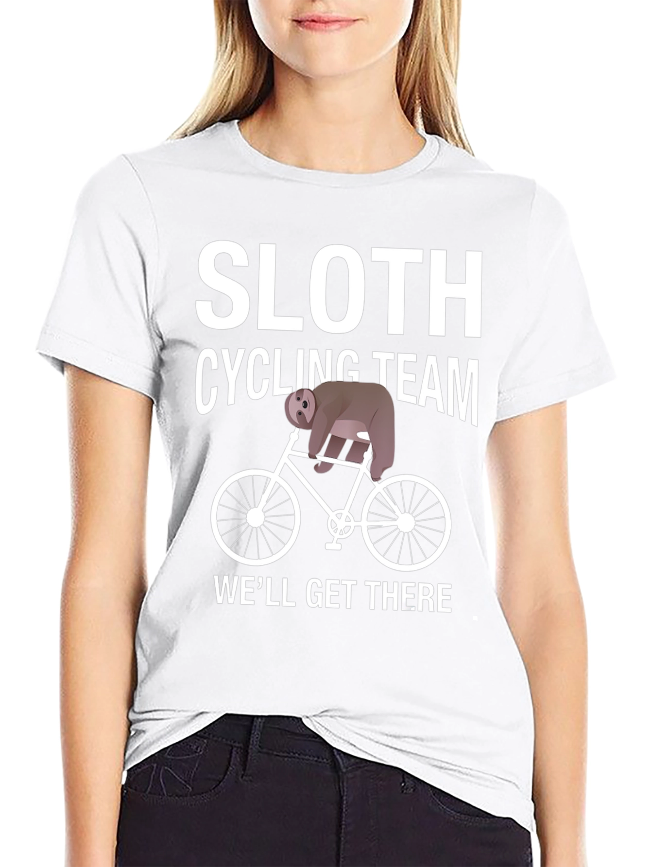 Black Sloth Cycling Team T-Shirt - Funny Novelty Tee view 9