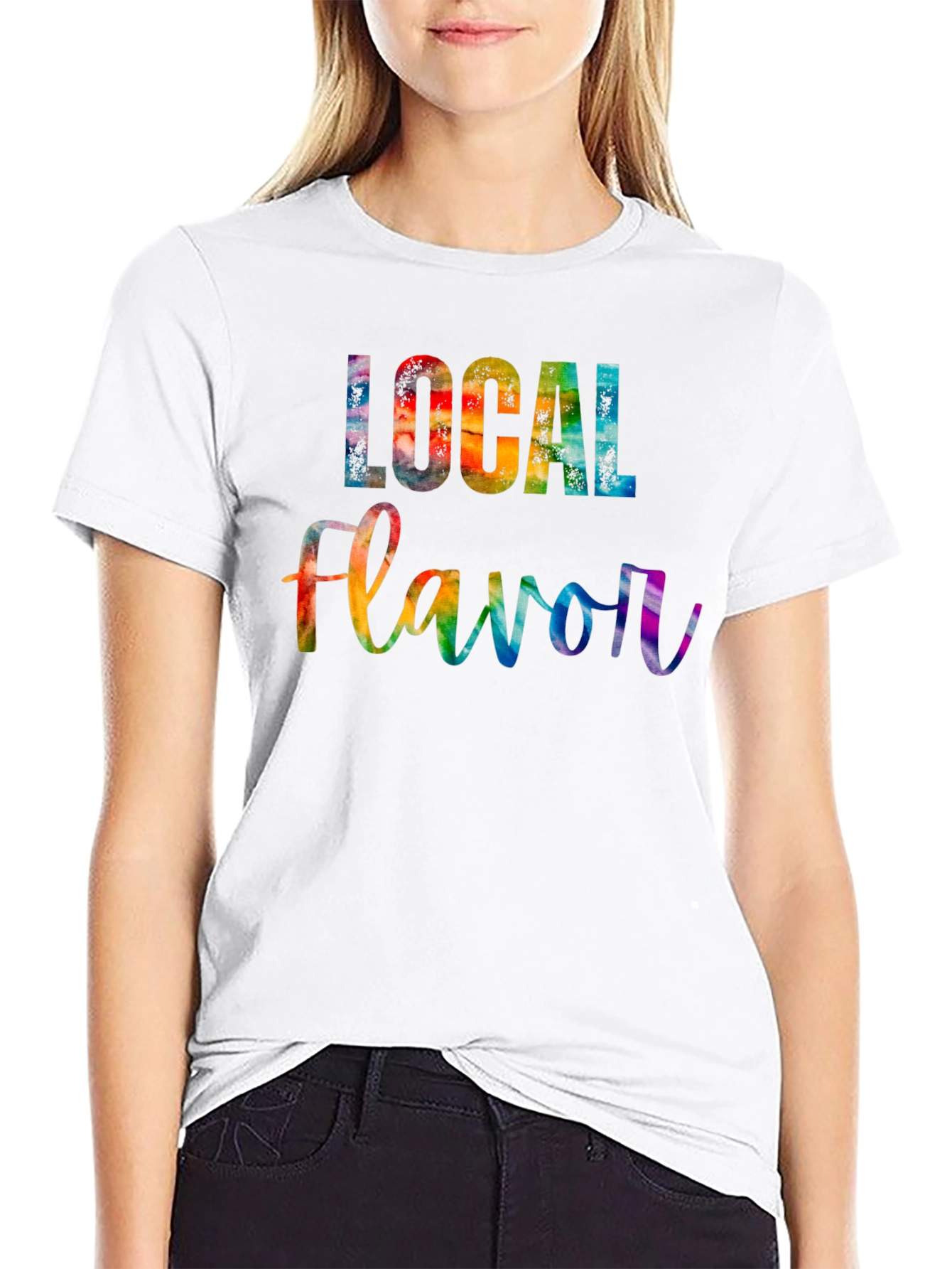 Black Local Flavor Rainbow Graphic Tee view 9